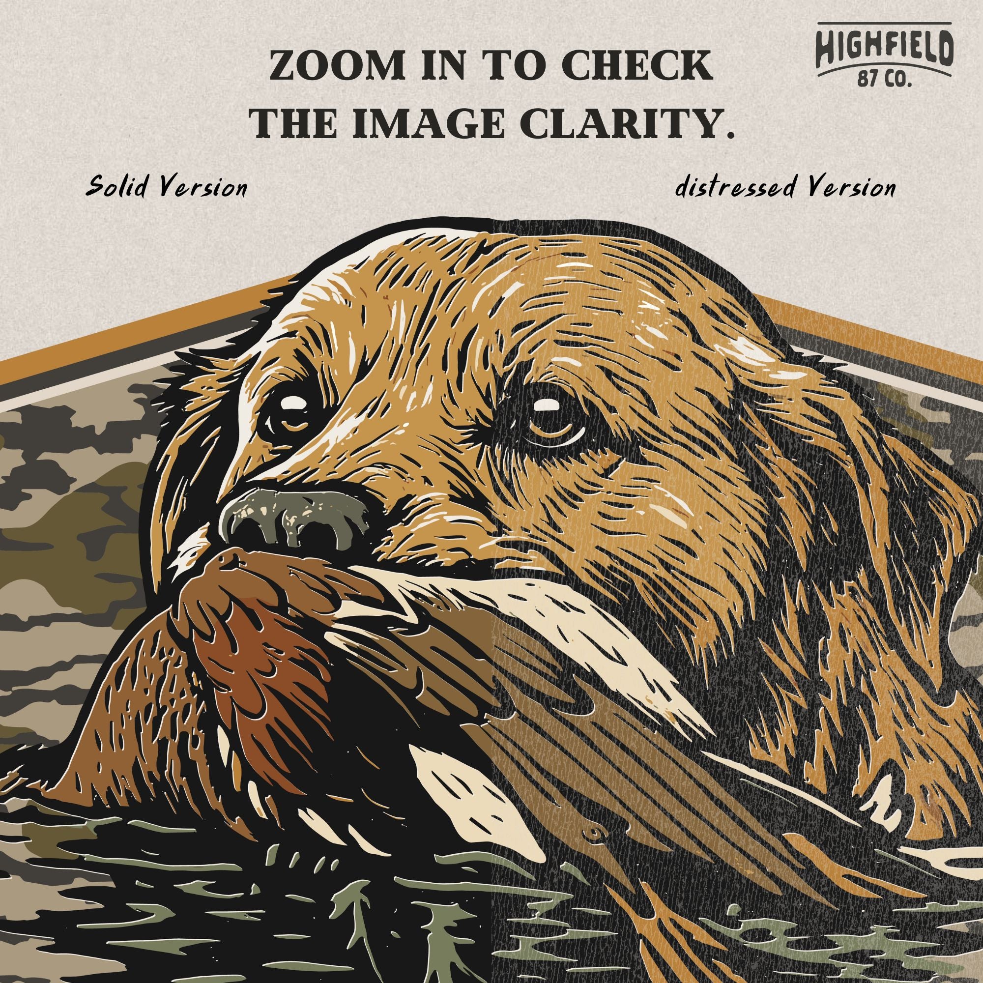 Camo Duck Hunting Dog PNG | Retriever Labrador Clipart with Duck in Water | Waterfowl Season Digital Download for Shirt Design