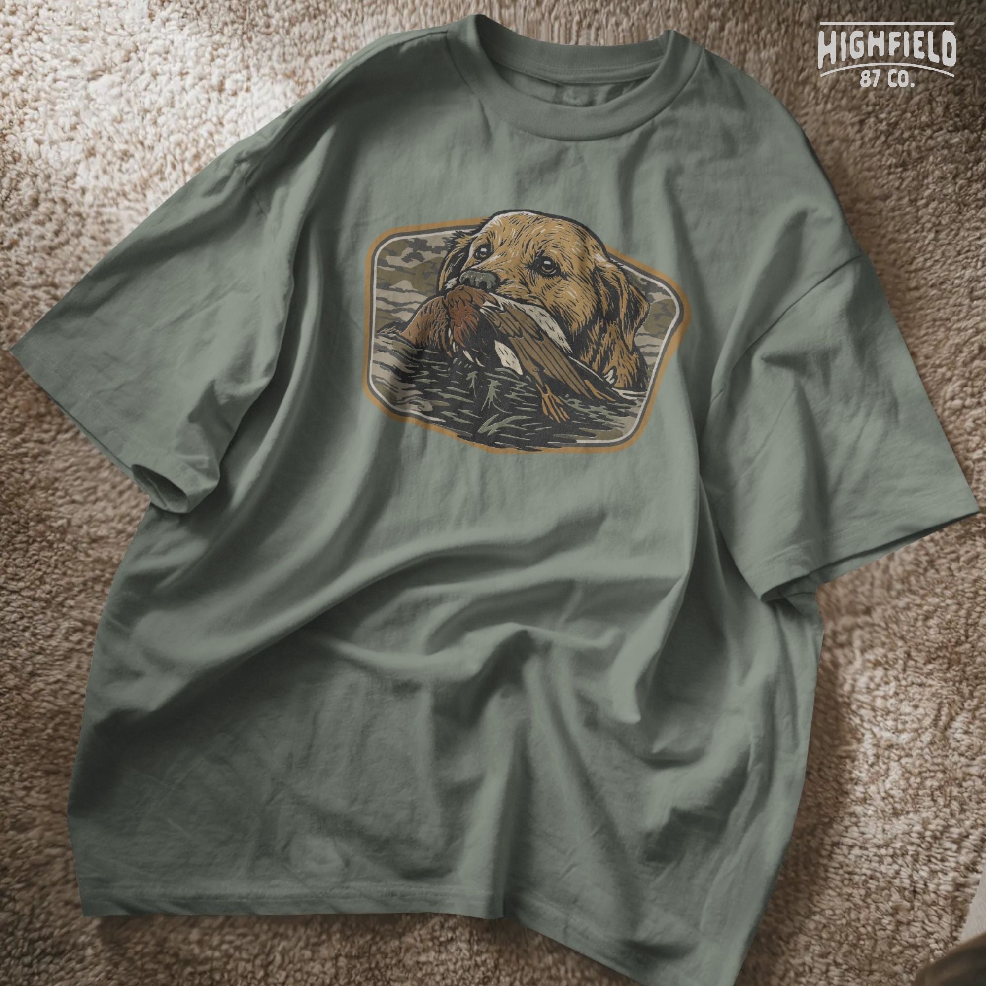 Camo Duck Hunting Dog PNG | Retriever Labrador Clipart with Duck in Water | Waterfowl Season Digital Download for Shirt Design