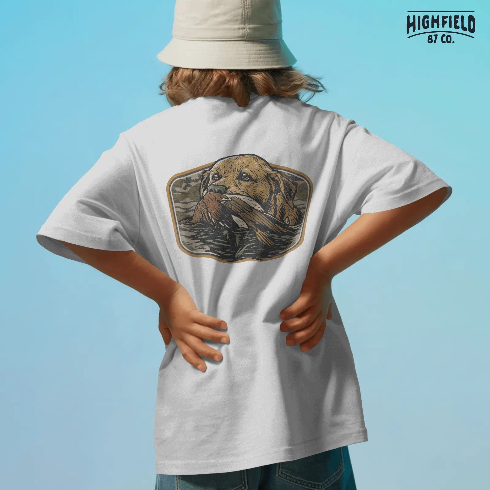 Camo Duck Hunting Dog PNG | Retriever Labrador Clipart with Duck in Water | Waterfowl Season Digital Download for Shirt Design