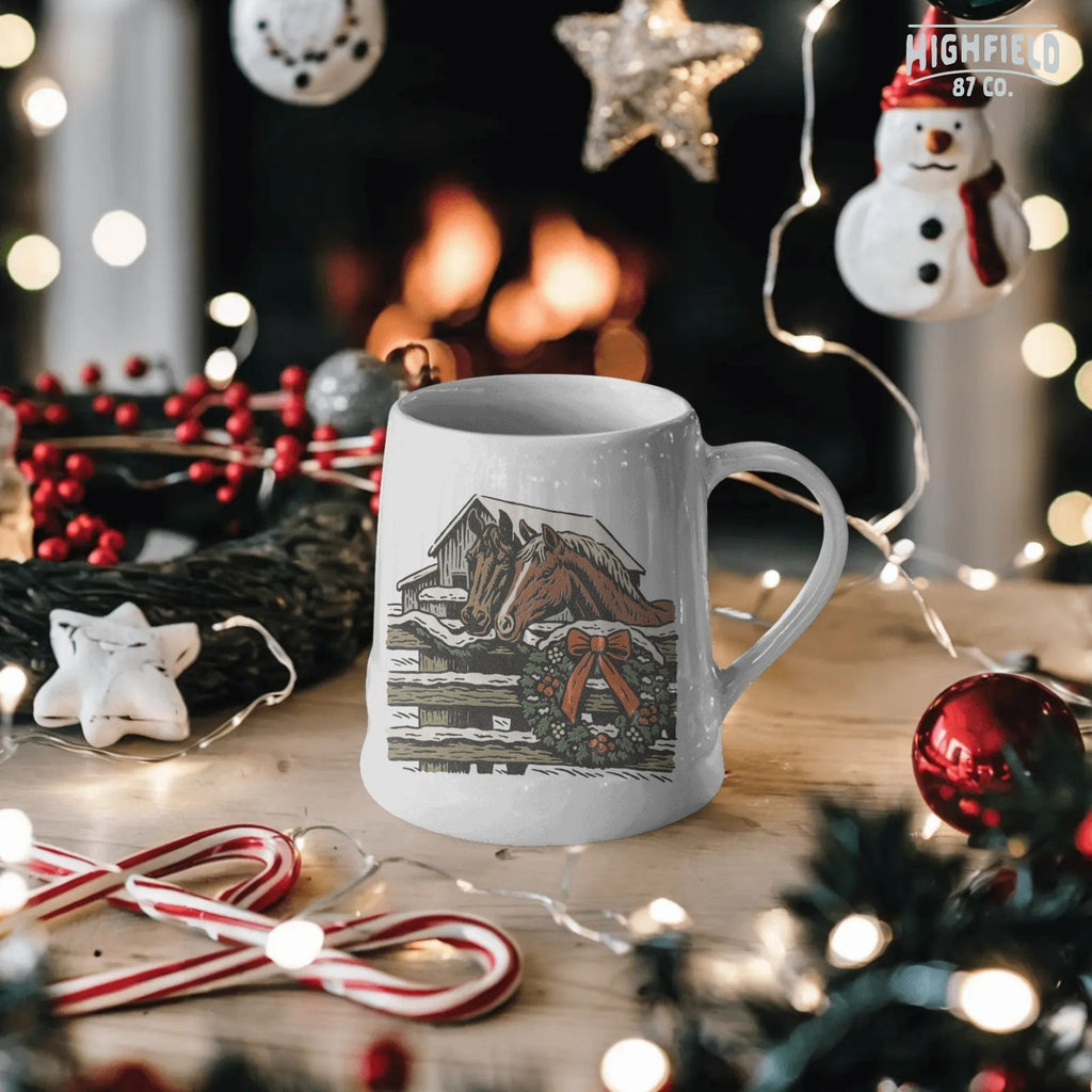 Funny Horse Christmas PNG | Two Horses and Snowman Clipart, Farm Animal Winter Shirt Design | Digital Download