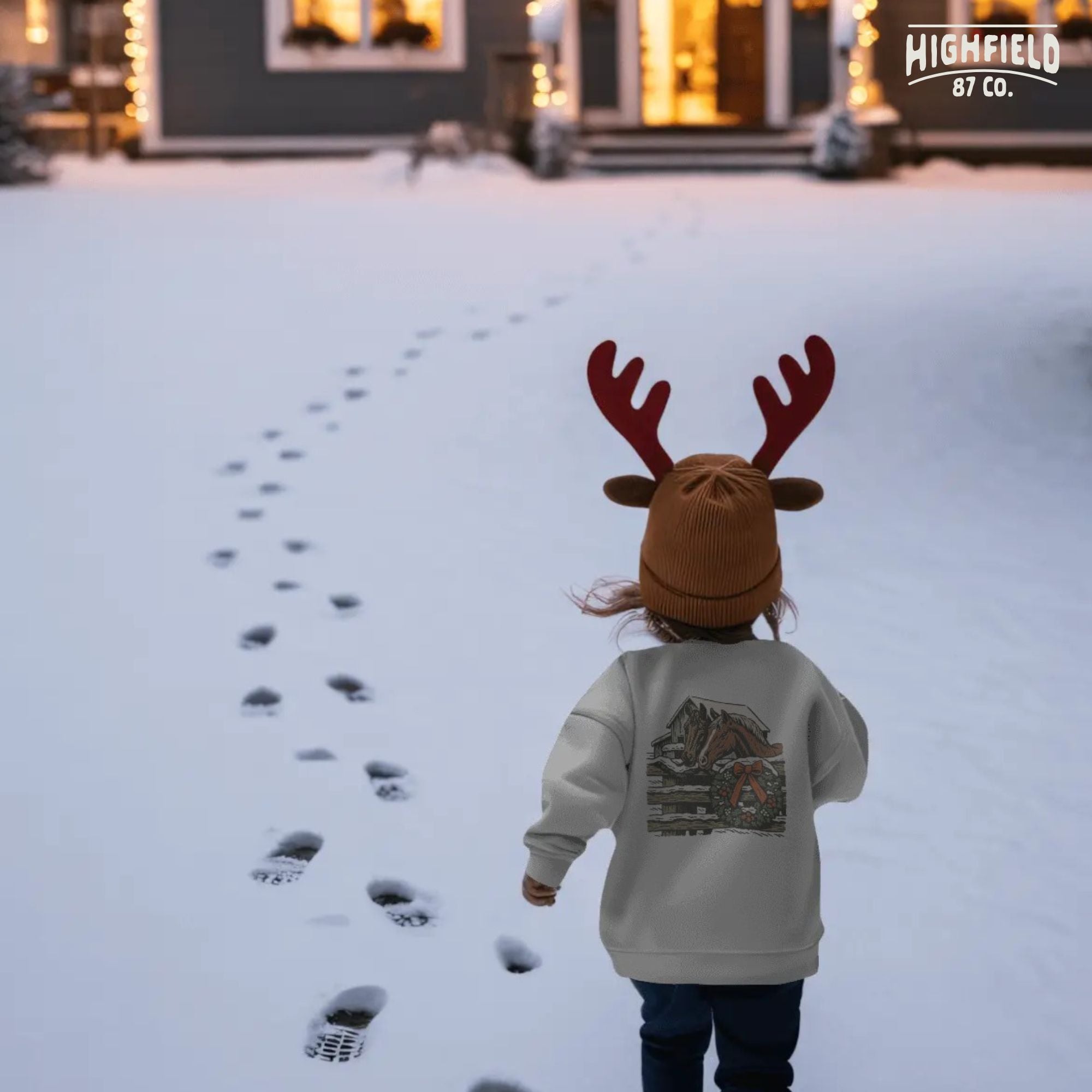 Funny Horse Christmas PNG | Two Horses and Snowman Clipart, Farm Animal Winter Shirt Design | Digital Download