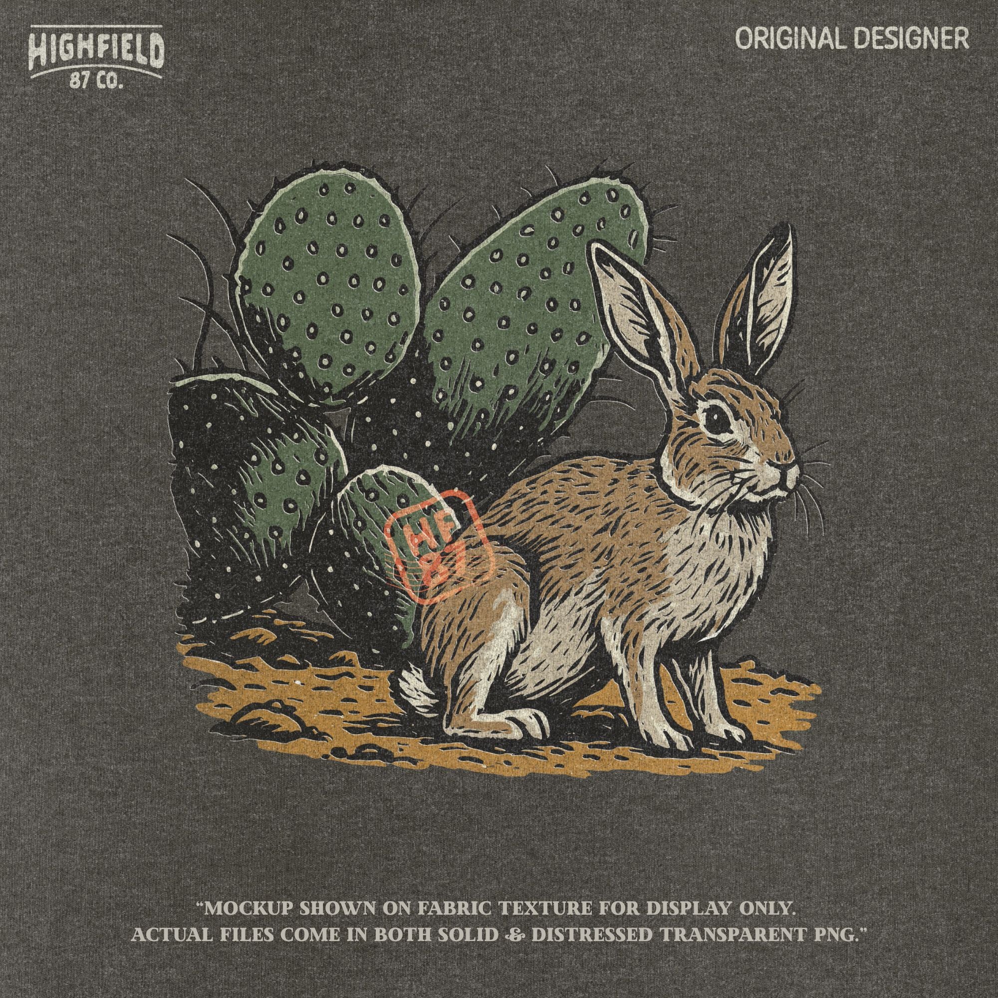 Jackrabbit PNG Vintage Wildlife Illustration, Desert Rabbit Clipart, Southwestern Animal Digital Download