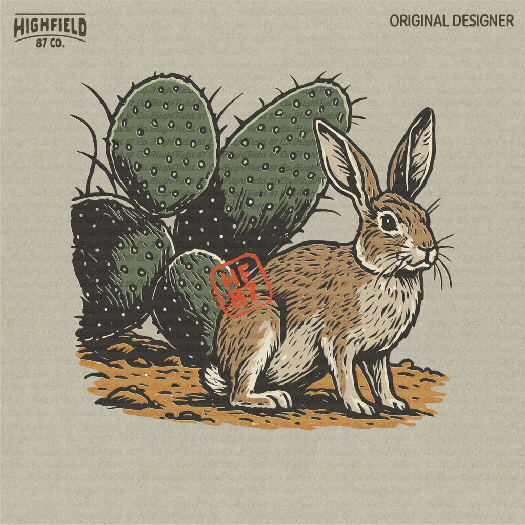 Jackrabbit PNG Vintage Wildlife Illustration, Desert Rabbit Clipart, Southwestern Animal Digital Download