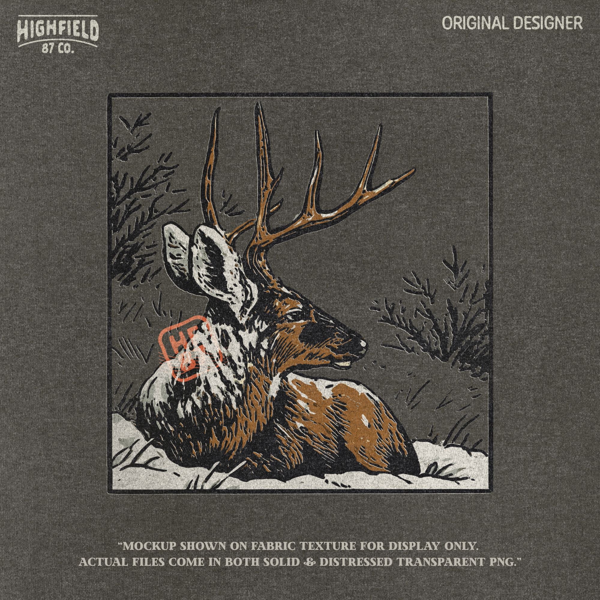 Mule Deer PNG for Winter Hunting Season | Rut Buck Clipart for Hunting Shirt Design | Mule Deer Antler Digital Download