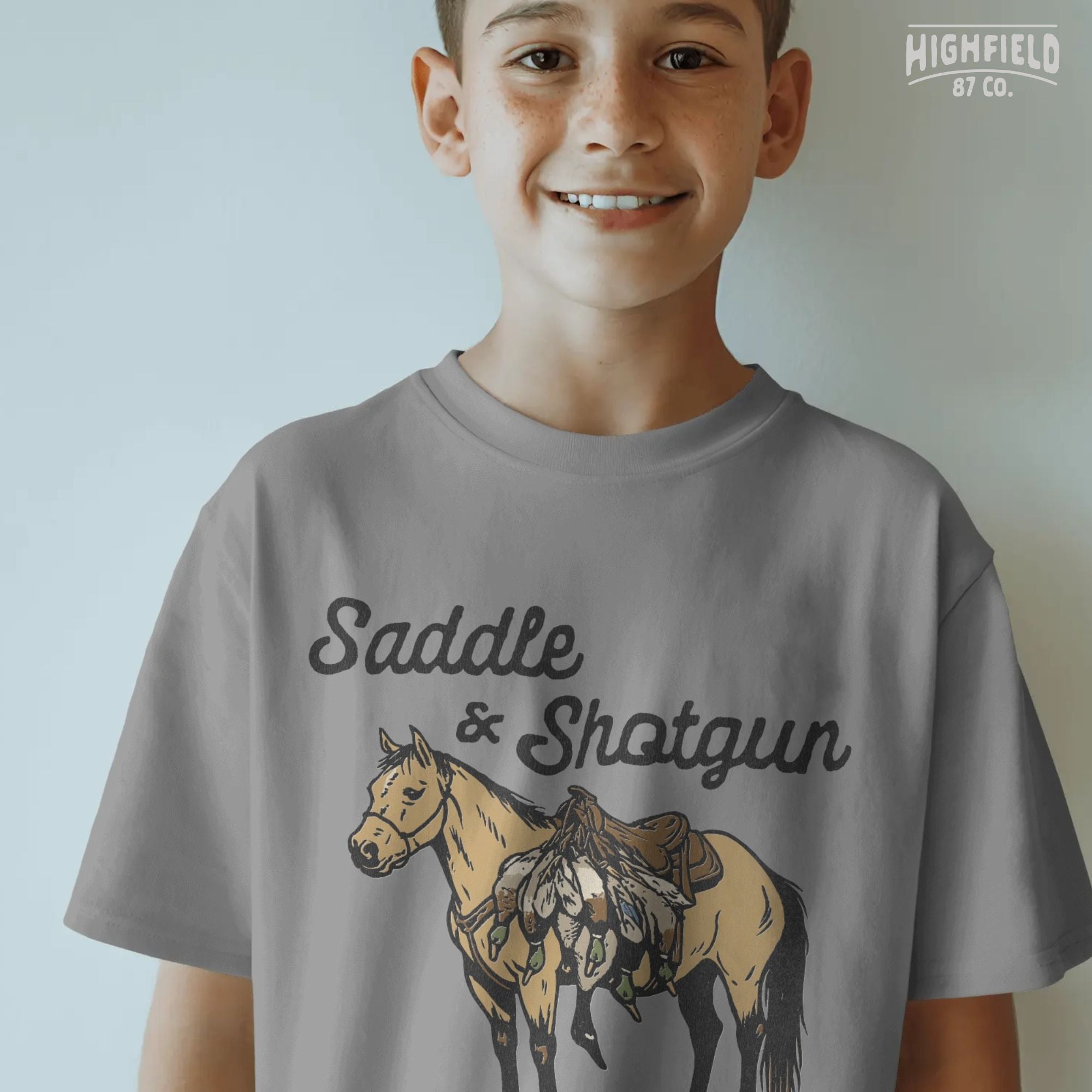 Saddle and Shotgun Hunting PNG | Horse with Saddle and Ducks Clipart | Western Hunting Shirt Design PNG for Sublimation | Digital Download