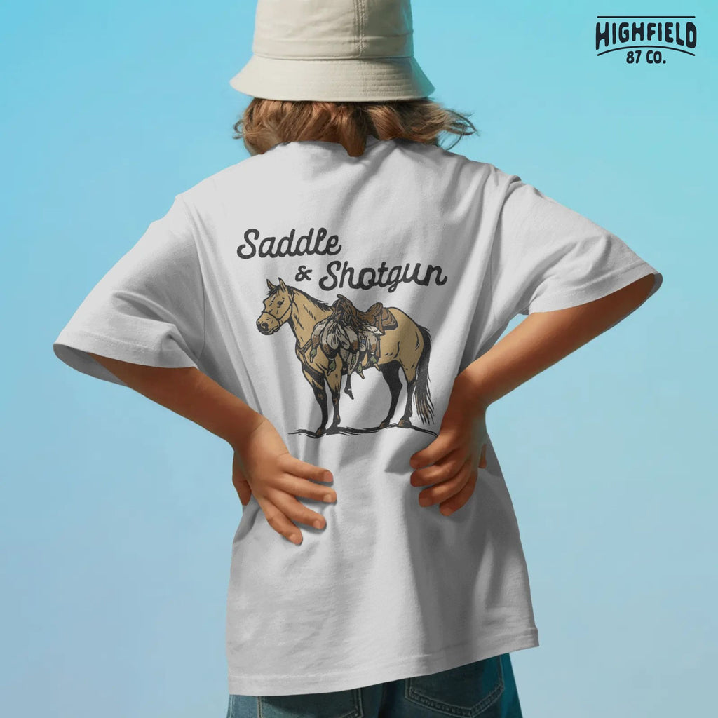 Saddle and Shotgun Hunting PNG | Horse with Saddle and Ducks Clipart | Western Hunting Shirt Design PNG for Sublimation | Digital Download