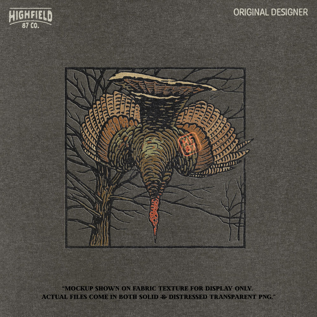 Wild Turkey Hunting PNG | Strutting Tom Clipart for Shirt Design | Digital Download for Spring Turkey Season & Outdoorsman Apparel