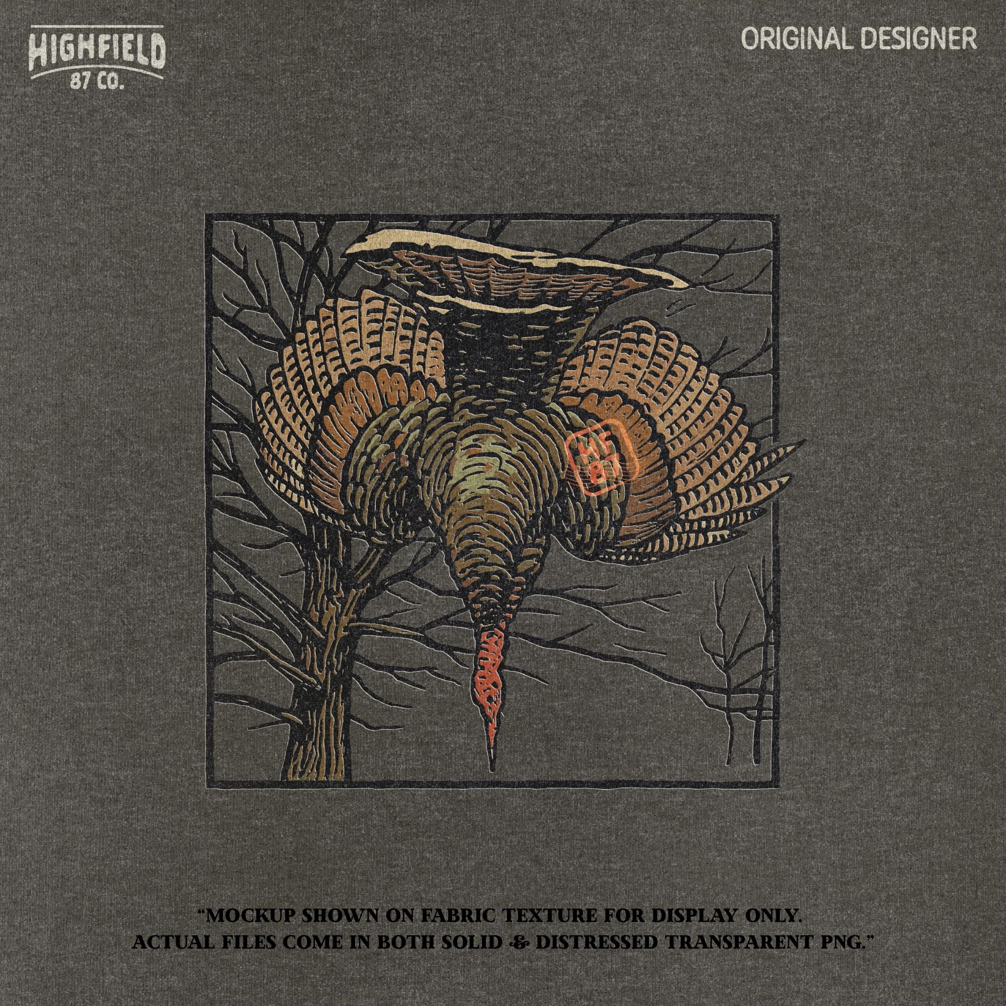 Wild Turkey Hunting PNG | Strutting Tom Clipart for Shirt Design | Digital Download for Spring Turkey Season & Outdoorsman Apparel