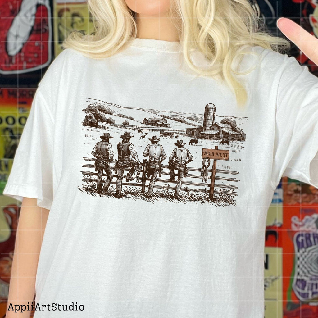 Western Cowboys Png, Rodeo Png, Country Cowboys Sublimation Design Download, Wild West Png, The End Western Shirt Design,Western Transparent