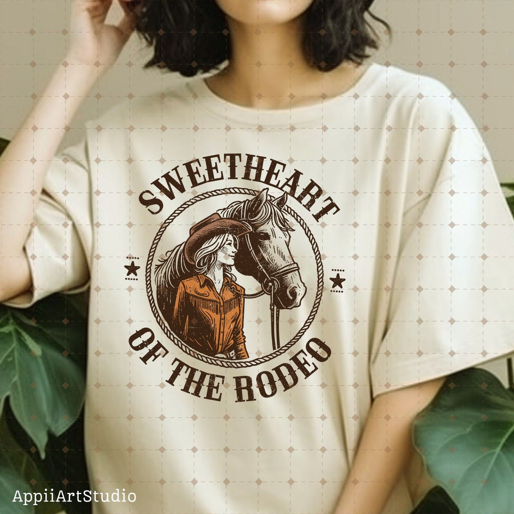 Sweerheart of the Rodeo, Vintage Cowgirl Style, PNG Sublimations, Western Sublimations, Designs Downloads, Cowboy Shirt Design