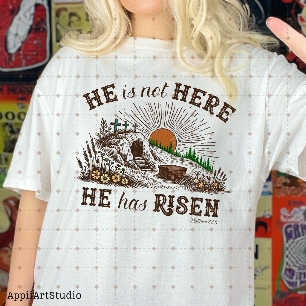 He is Risen png, Matthew 28:6, Risen png, Sublimation Design, Christian Country Png, Western Cowboy Png,Christian Png,Easter bible verse png