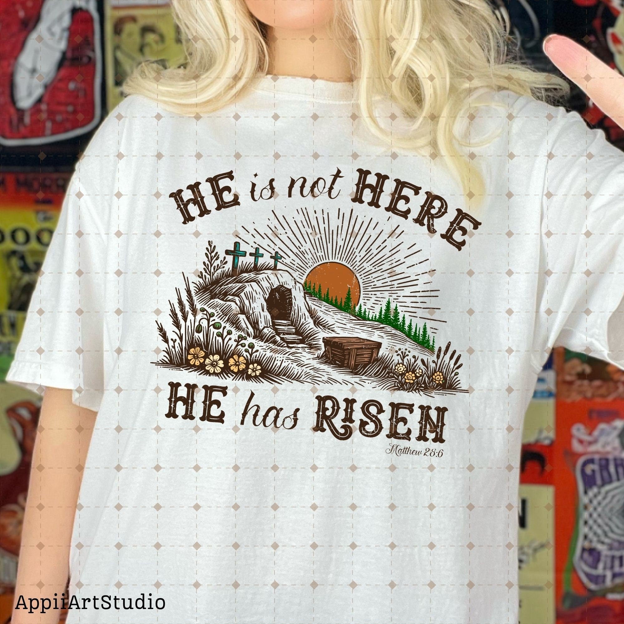 He is Risen png, Matthew 28:6, Risen png, Sublimation Design, Christian Country Png, Western Cowboy Png,Christian Png,Easter bible verse png