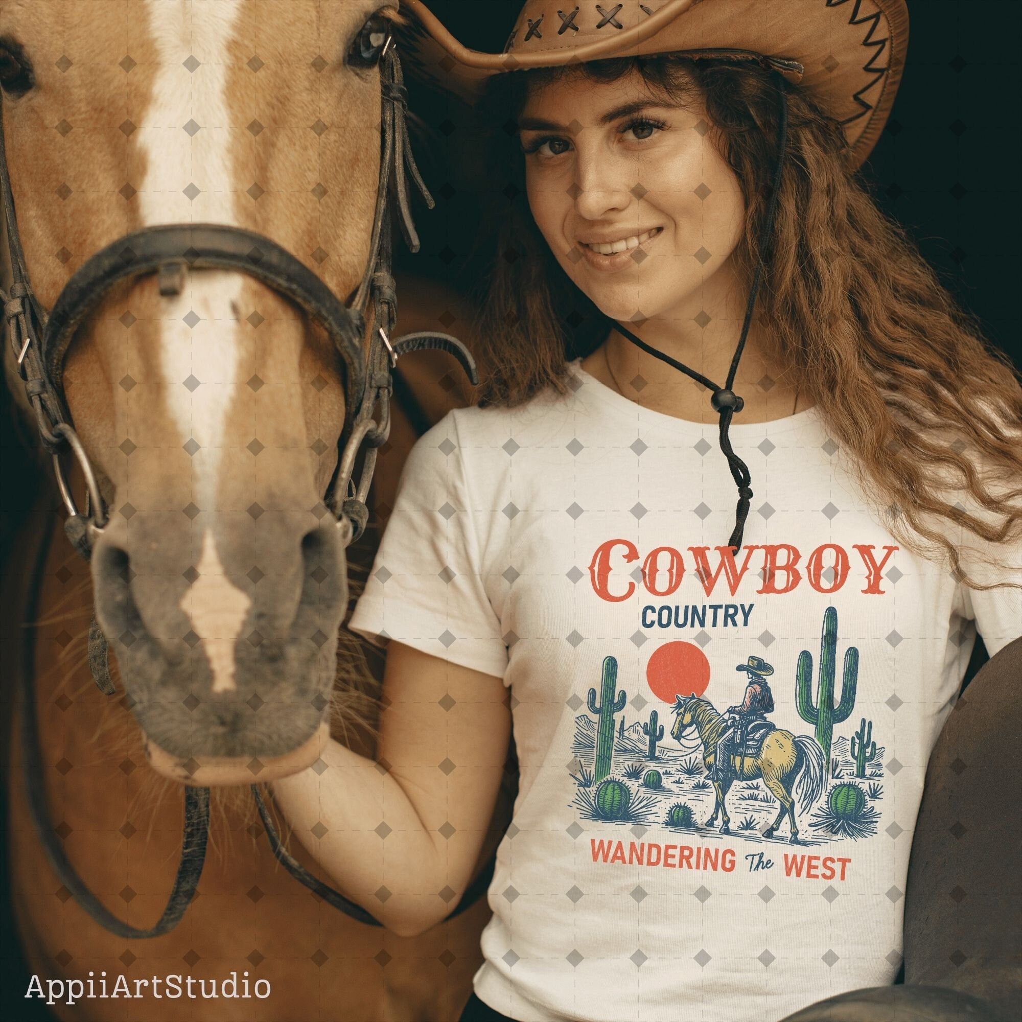 Cowboy country wondering the west png, Western Cowboy png, Western Shirt Design PNG, Western PNG, Vintage Style PNG, Desert Western Png