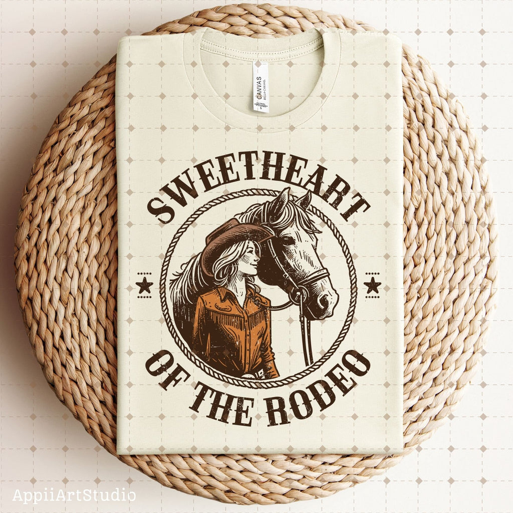 Sweerheart of the Rodeo, Vintage Cowgirl Style, PNG Sublimations, Western Sublimations, Designs Downloads, Cowboy Shirt Design
