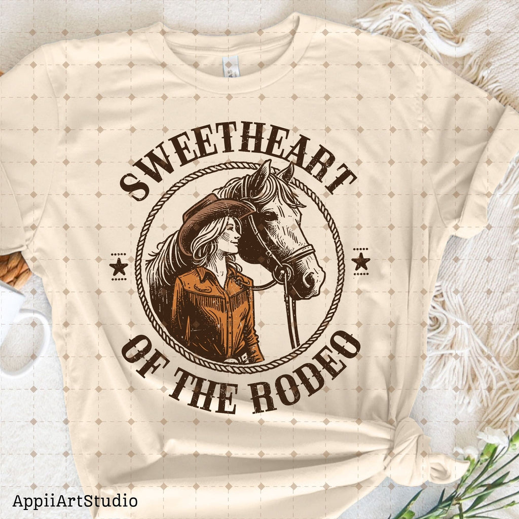 Sweerheart of the Rodeo, Vintage Cowgirl Style, PNG Sublimations, Western Sublimations, Designs Downloads, Cowboy Shirt Design