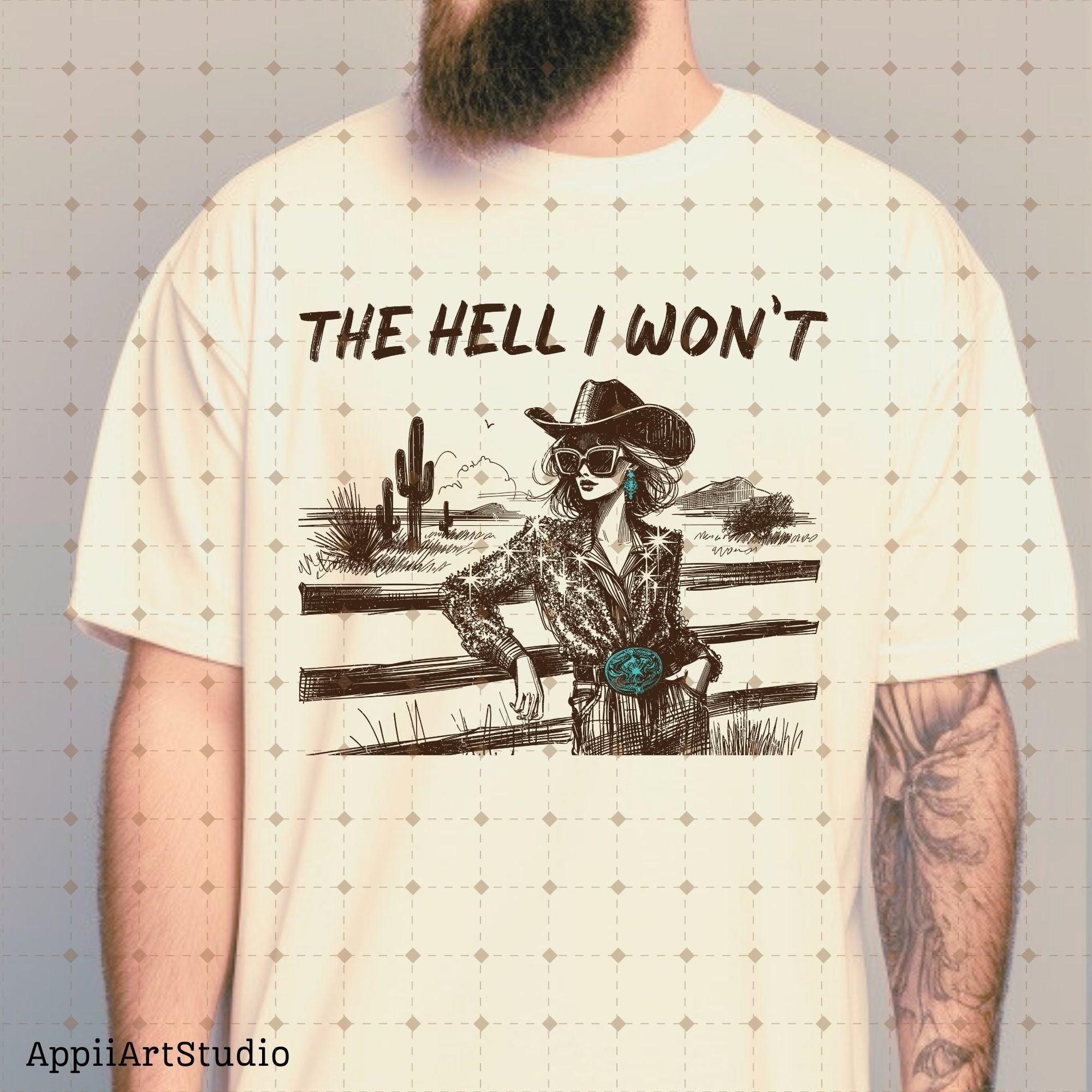 The Hell I Won't Sassy Cowgirl, Retro Sublimations, Western PNG Sublimations, Designs Downloads, Shirt Design, Sublimation Download