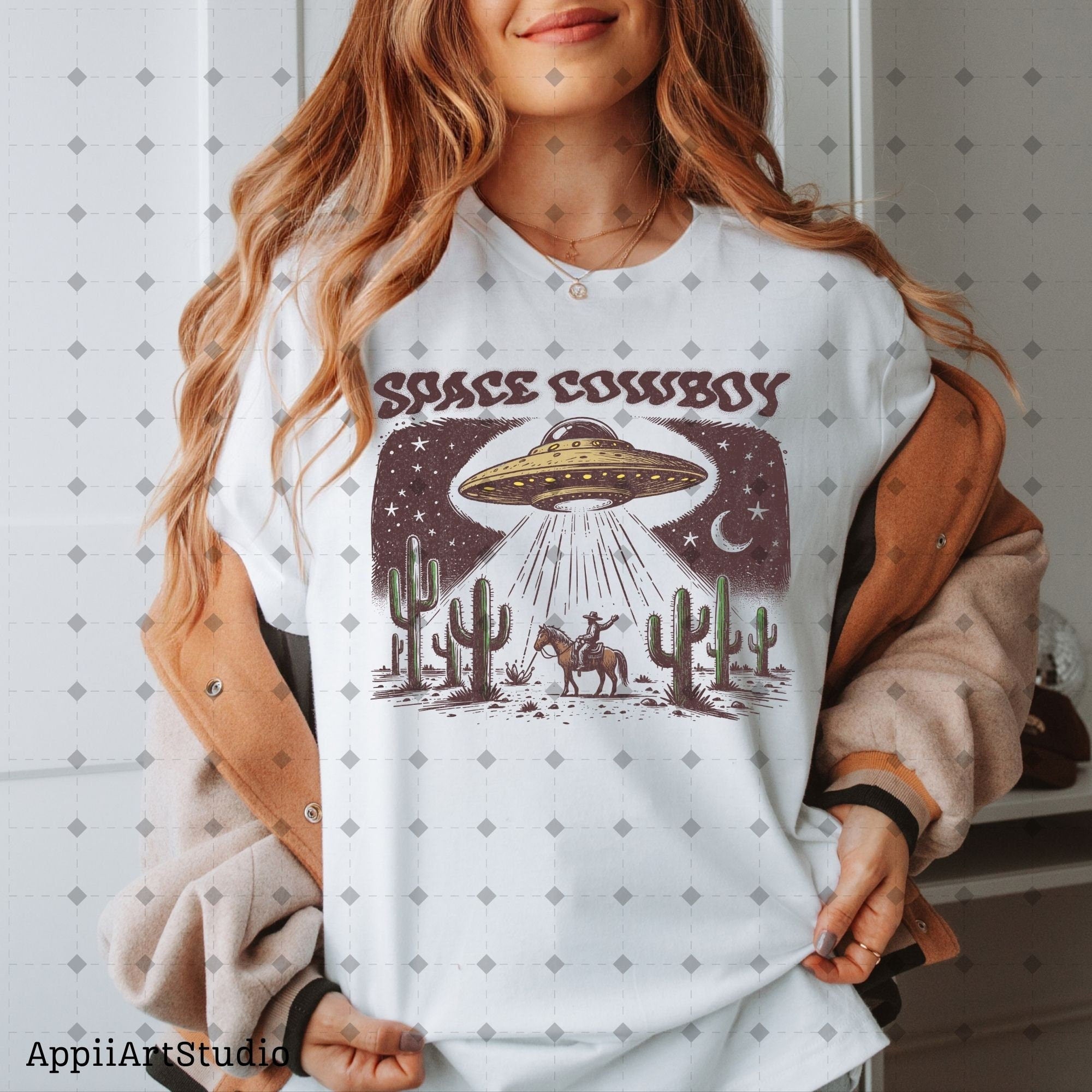 Space Cosmic Rodeo Cowboy, Bronco Cowboy Rodeo | Western PNG Sublimations, Designs Downloads, Sublimation Download, hand drawn png