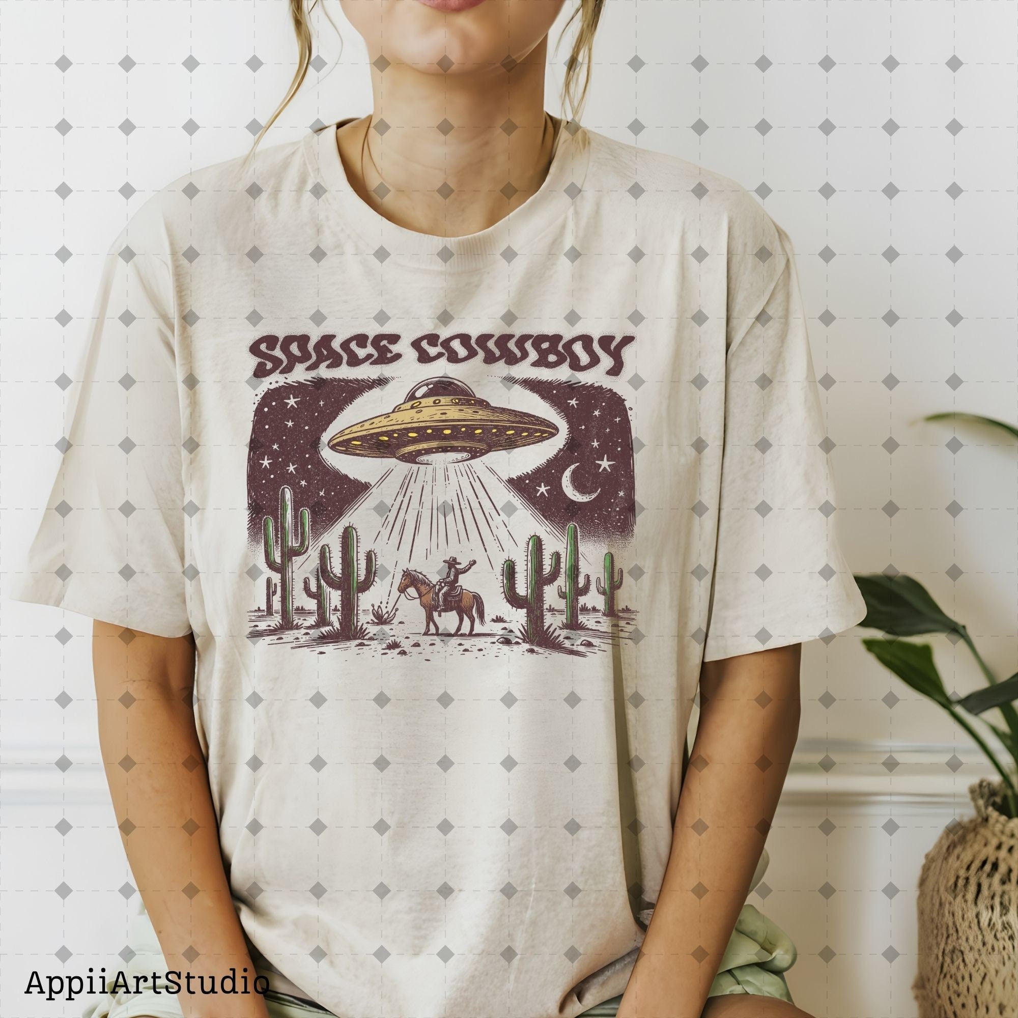 Space Cosmic Rodeo Cowboy, Bronco Cowboy Rodeo | Western PNG Sublimations, Designs Downloads, Sublimation Download, hand drawn png