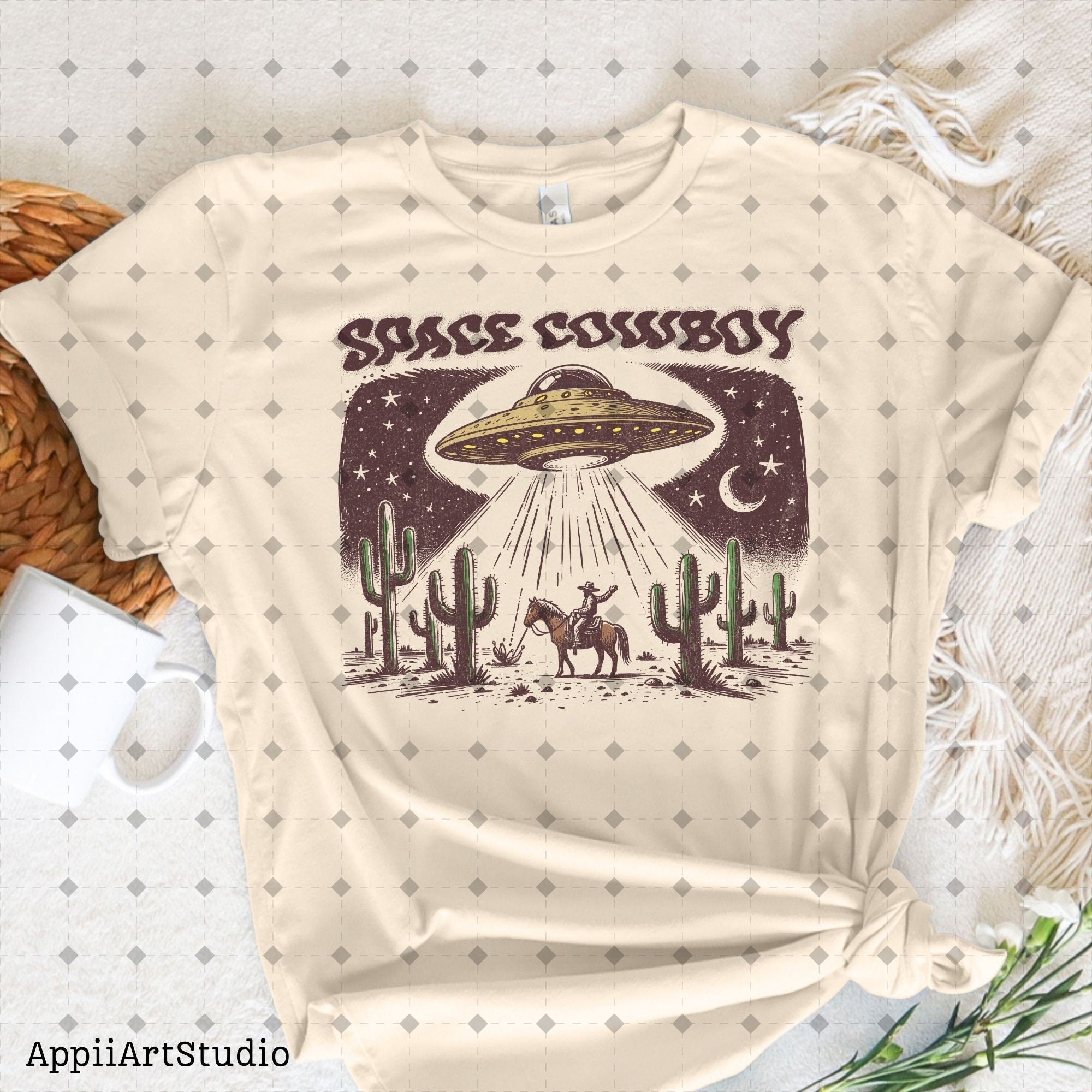 Space Cosmic Rodeo Cowboy, Bronco Cowboy Rodeo | Western PNG Sublimations, Designs Downloads, Sublimation Download, hand drawn png
