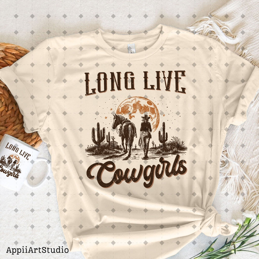Long Live Cowgirls - Retro Sublimations, Western Sublimations, Designs Downloads, PNG Clipart, Shirt Design, Sublimation digital Download
