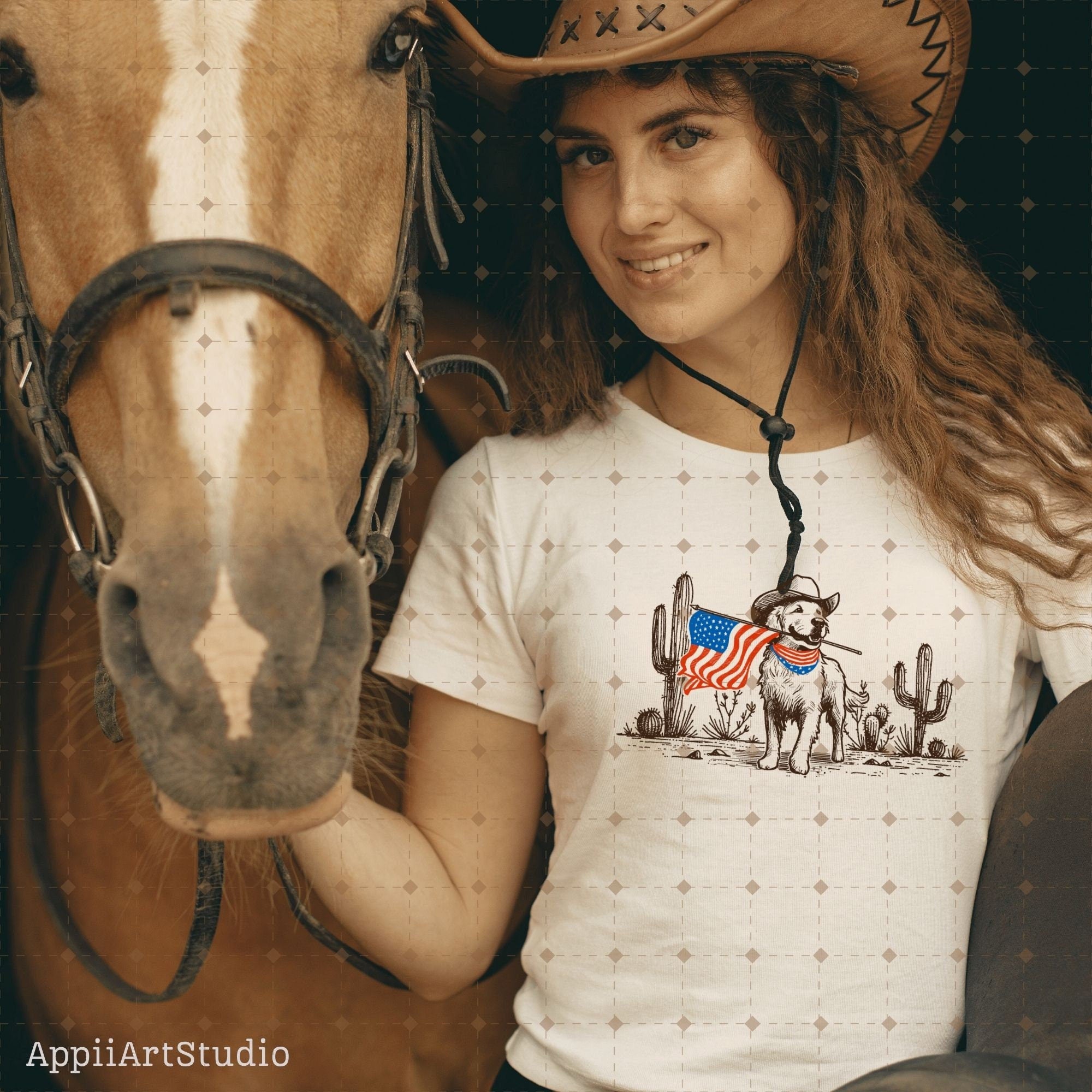 American Pride Pooch - Patriotic PNG for Memorial & Independence Day, Western Sublimations, Cowboy png, Designs Downloads, Shirt Design