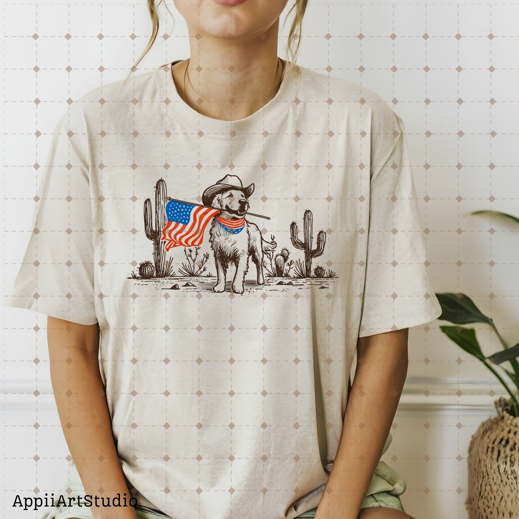 American Pride Pooch - Patriotic PNG for Memorial & Independence Day, Western Sublimations, Cowboy png, Designs Downloads, Shirt Design