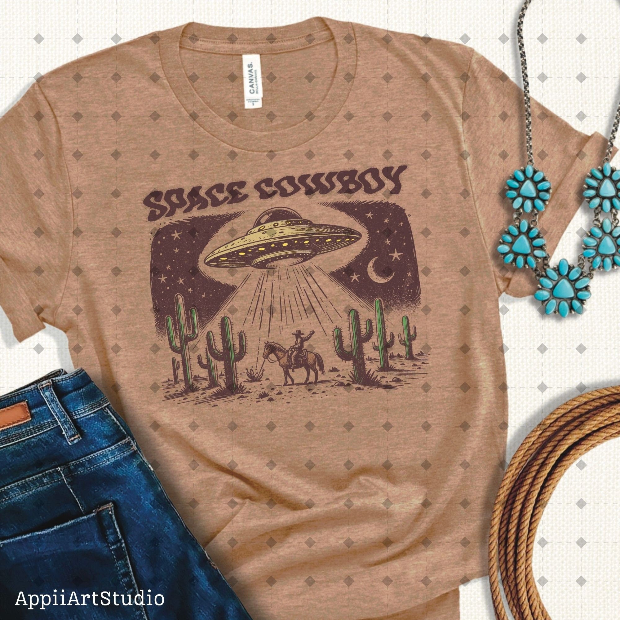 Space Cosmic Rodeo Cowboy, Bronco Cowboy Rodeo | Western PNG Sublimations, Designs Downloads, Sublimation Download, hand drawn png