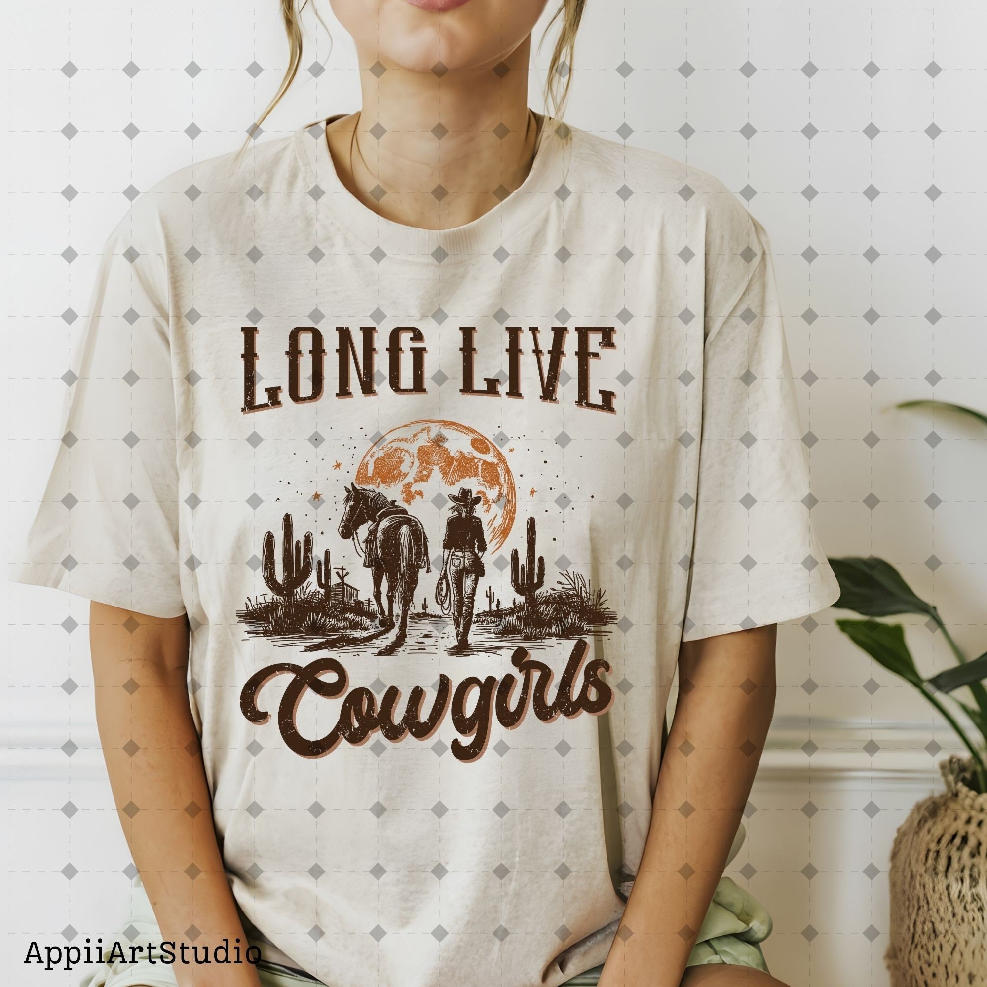 Long Live Cowgirls - Retro Sublimations, Western Sublimations, Designs Downloads, PNG Clipart, Shirt Design, Sublimation digital Download