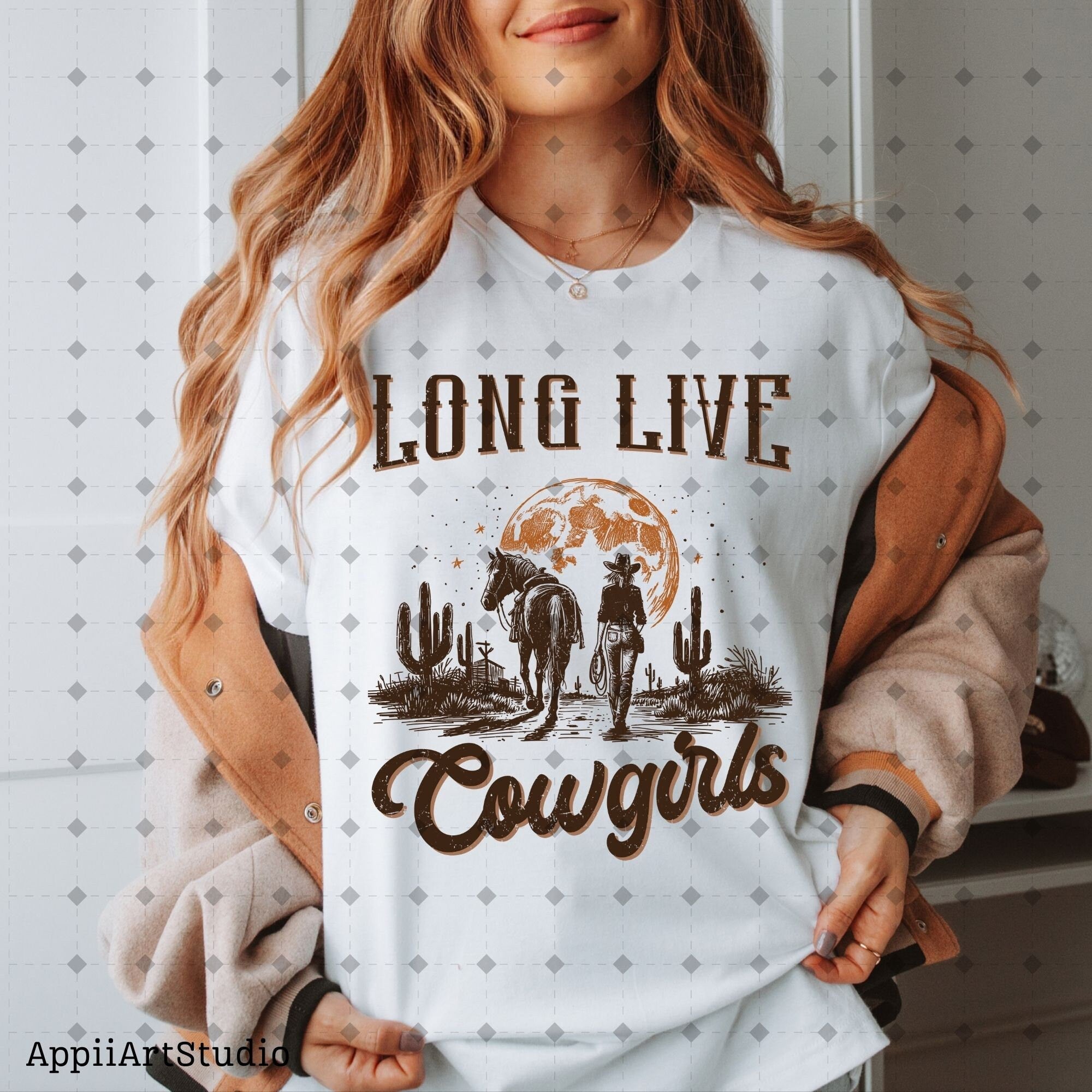 Long Live Cowgirls - Retro Sublimations, Western Sublimations, Designs Downloads, PNG Clipart, Shirt Design, Sublimation digital Download
