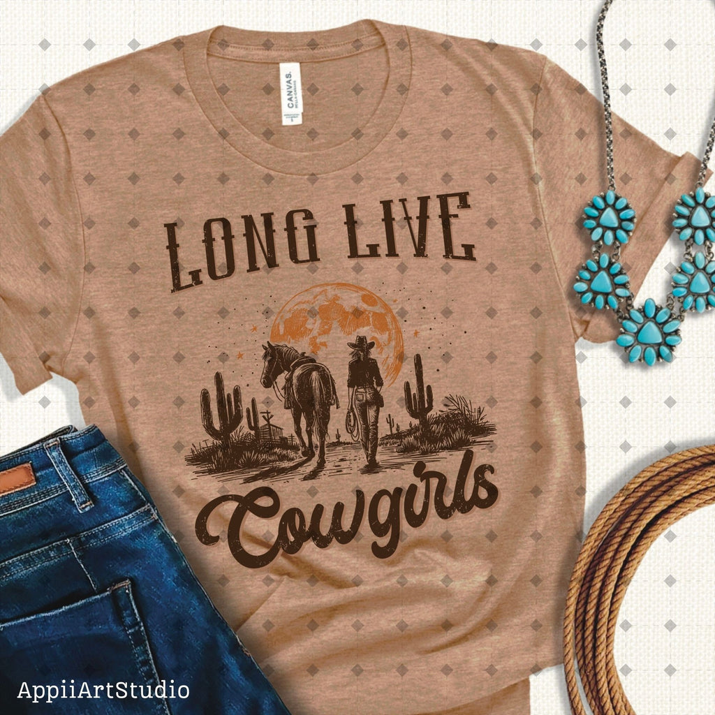 Long Live Cowgirls - Retro Sublimations, Western Sublimations, Designs Downloads, PNG Clipart, Shirt Design, Sublimation digital Download