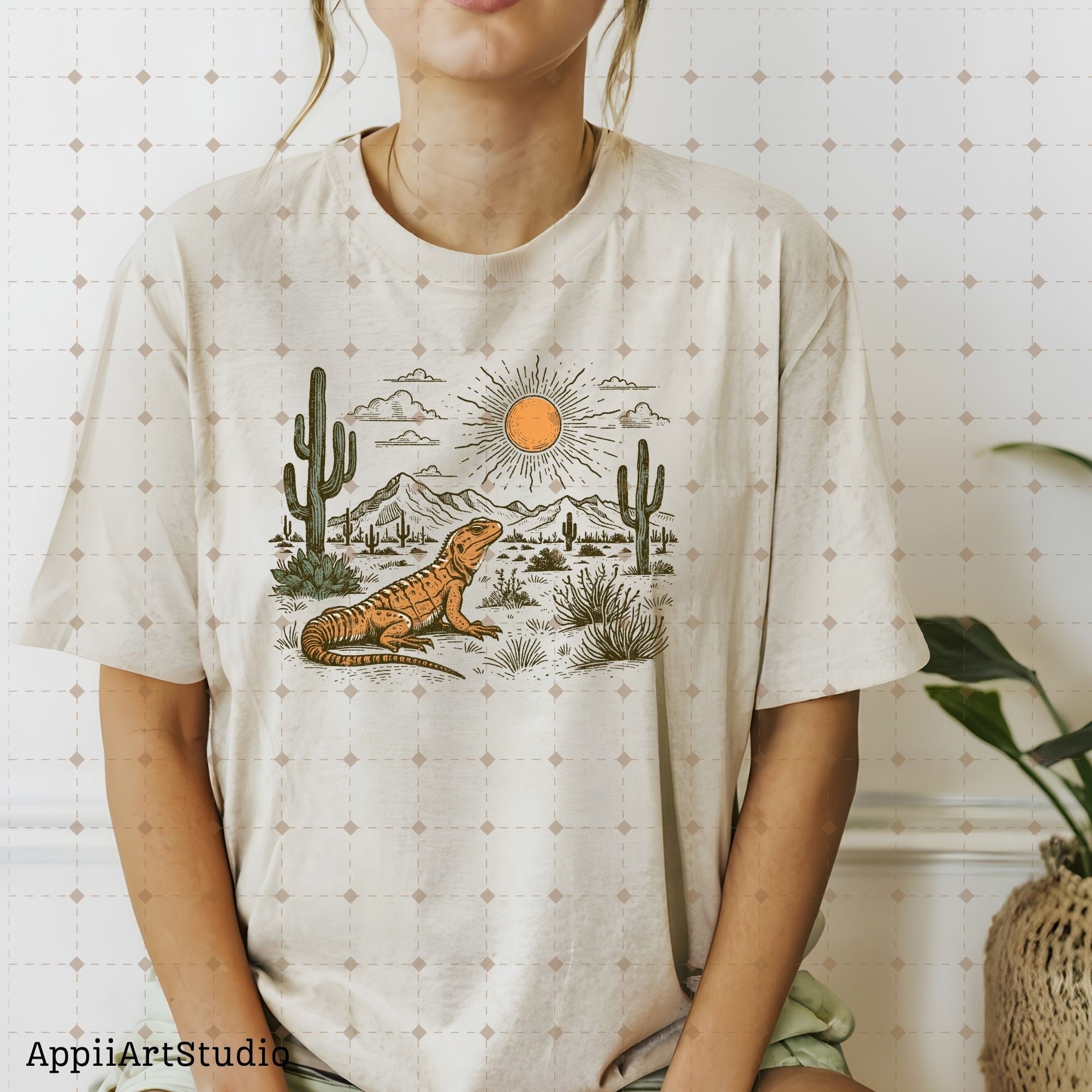 Western Desert Lizard Cactus, PNG Sublimations, Western Sublimations, Cowboy png, Designs Downloads, Shirt Design, Sublimation Download