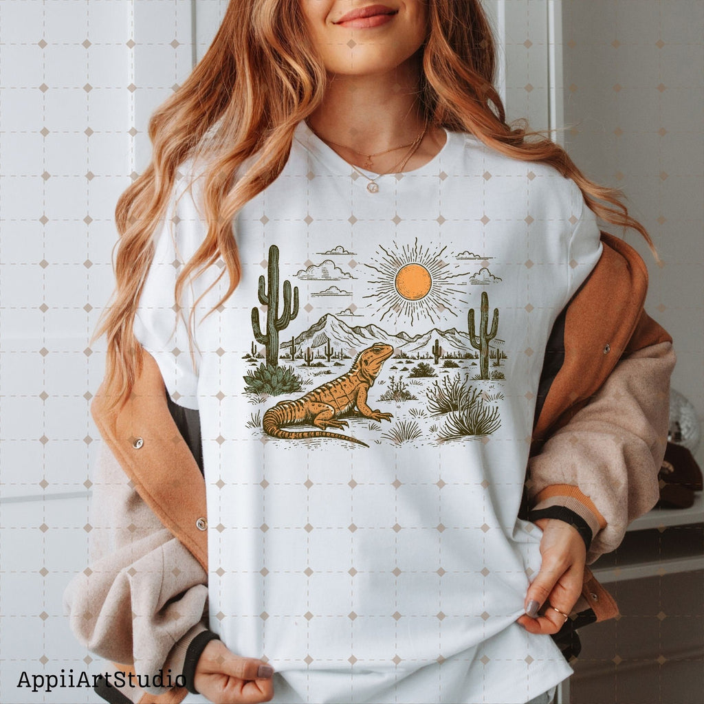 Western Desert Lizard Cactus, PNG Sublimations, Western Sublimations, Cowboy png, Designs Downloads, Shirt Design, Sublimation Download