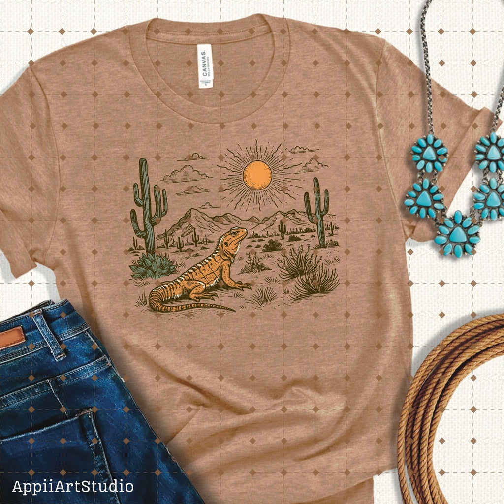 Western Desert Lizard Cactus, PNG Sublimations, Western Sublimations, Cowboy png, Designs Downloads, Shirt Design, Sublimation Download