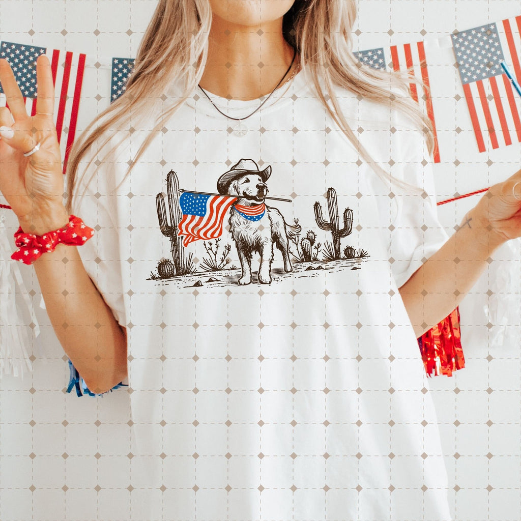American Pride Pooch - Patriotic PNG for Memorial & Independence Day, Western Sublimations, Cowboy png, Designs Downloads, Shirt Design