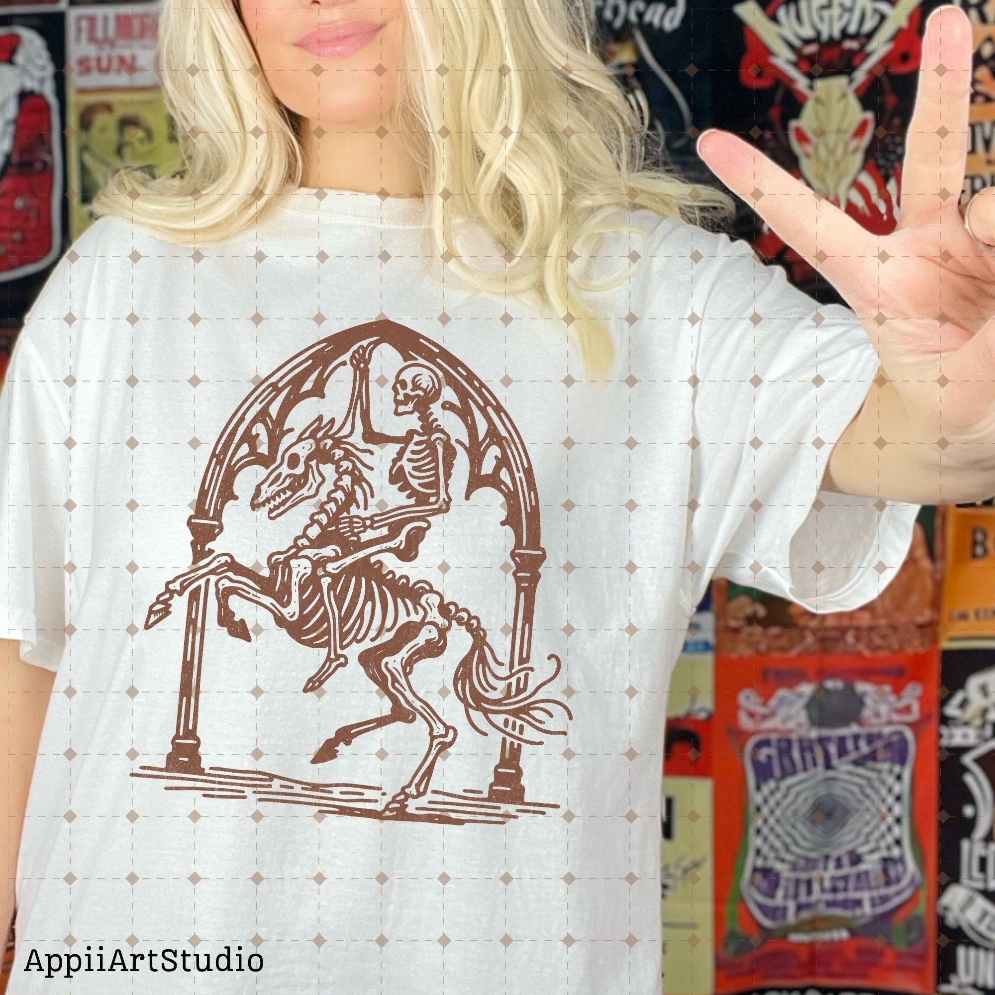 Country Cowboy Skeleton Riding a Bucking Horse PNG, Western PNG, Vintage Style PNG, Western Design, Desert Western Png, hand drawn png