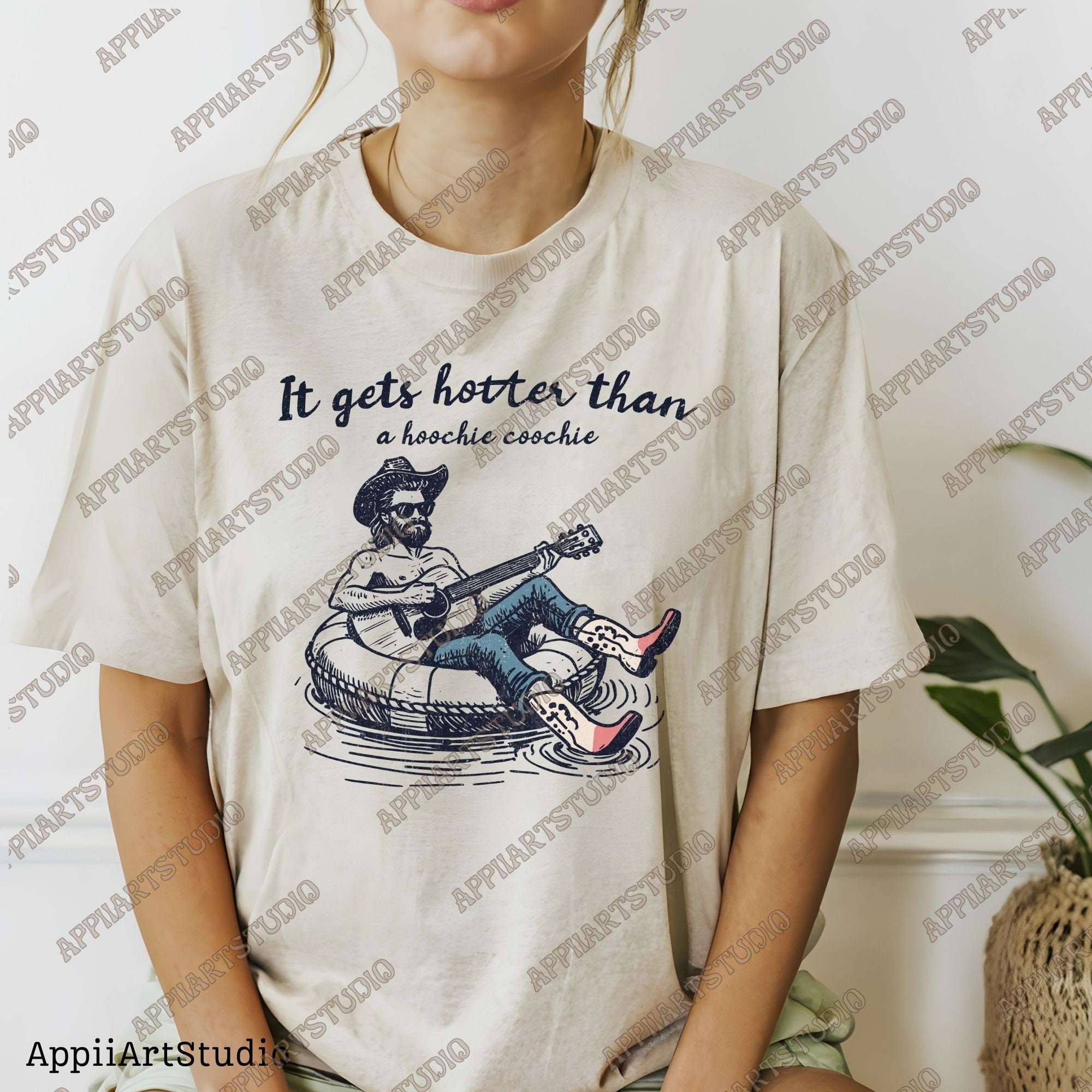 Hotter than a Hoochie Coochie PNG- Summer Beach Relaxation Digital Download - Tropical Floating Summer png, Western Design, Country Girl png