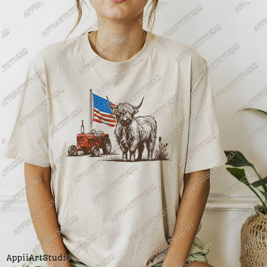 Western America Highland Cow png, America png, 4th Of july png, Western sublimation, American Flag Png, Usa png, America Designs, Freedom