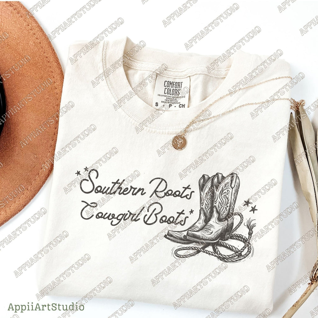 Retro Cowgirl Png Vintage Boho Western Chic Women Silhouette Cowboy Illustration Png Dtf Digital File Download T-Shirt Transparent Graphic