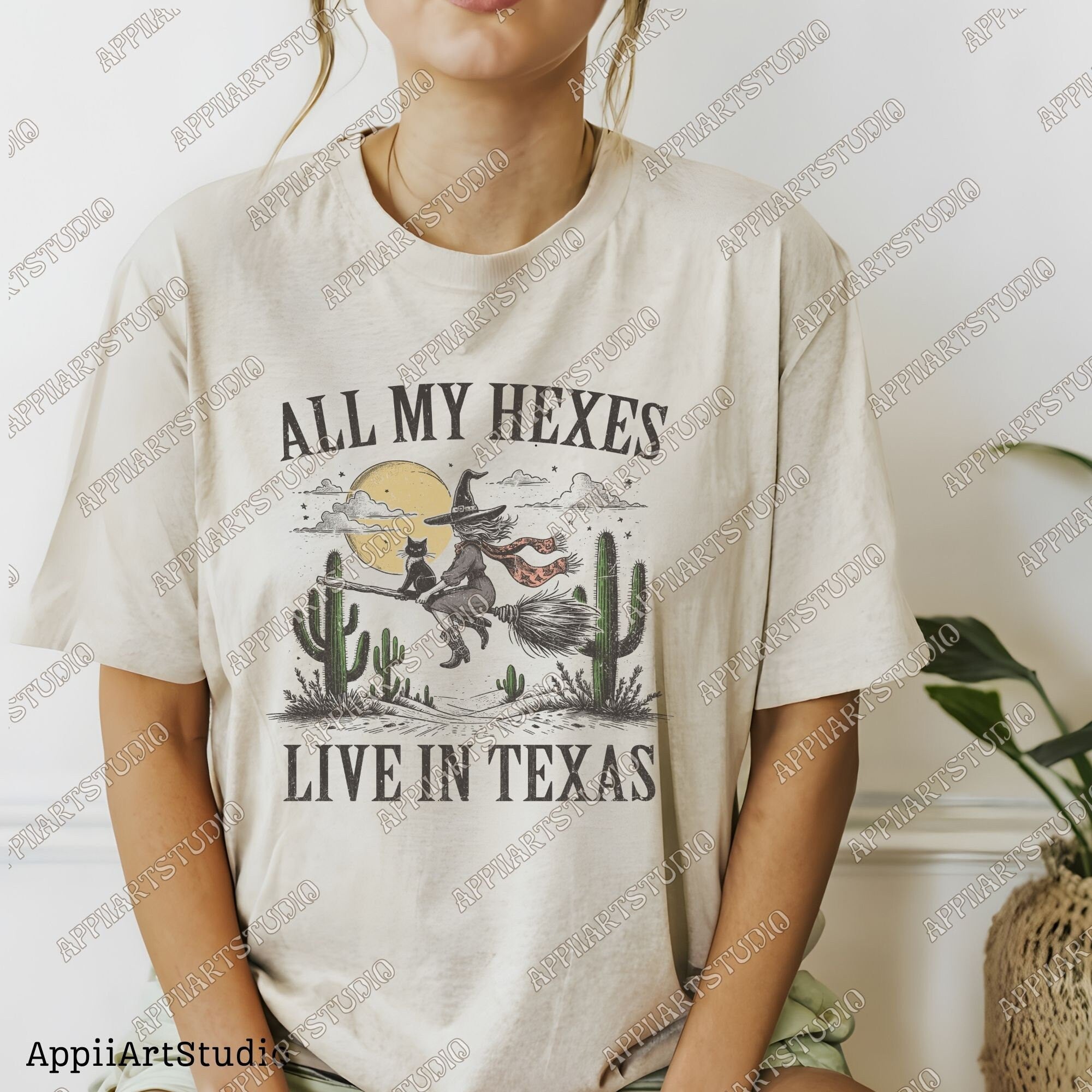 All My Hexes Live In Texas Western Witch Halloween | Western Halloween PNGSublimations, Designs Downloads, Sublimation Download, hand drawn