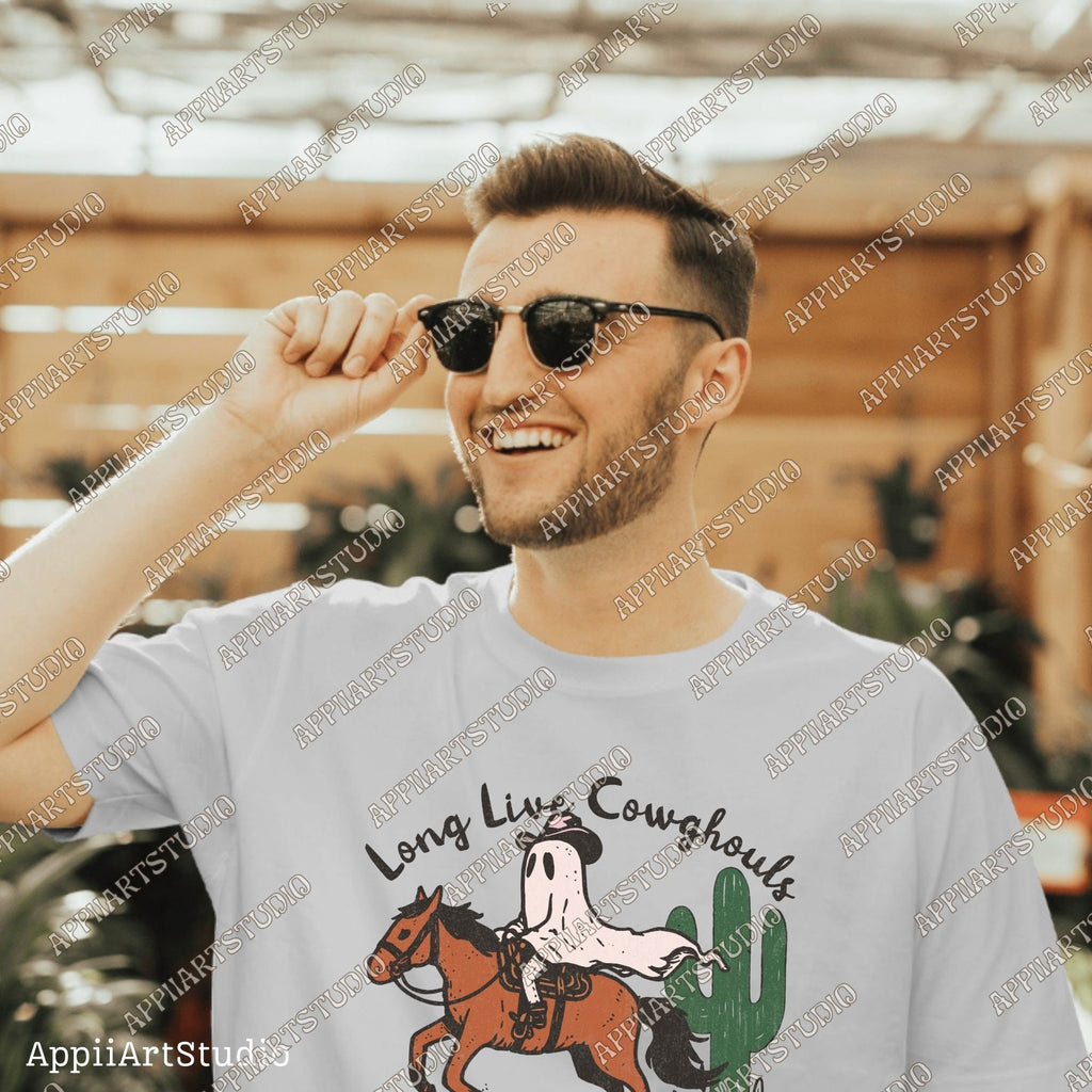 Long Live Cowghouls PNG, Western Halloween PNG, Western Ghost PNG, Cute Halloween Design, Retro Halloween, Shirt Design Png, Sublimation Png