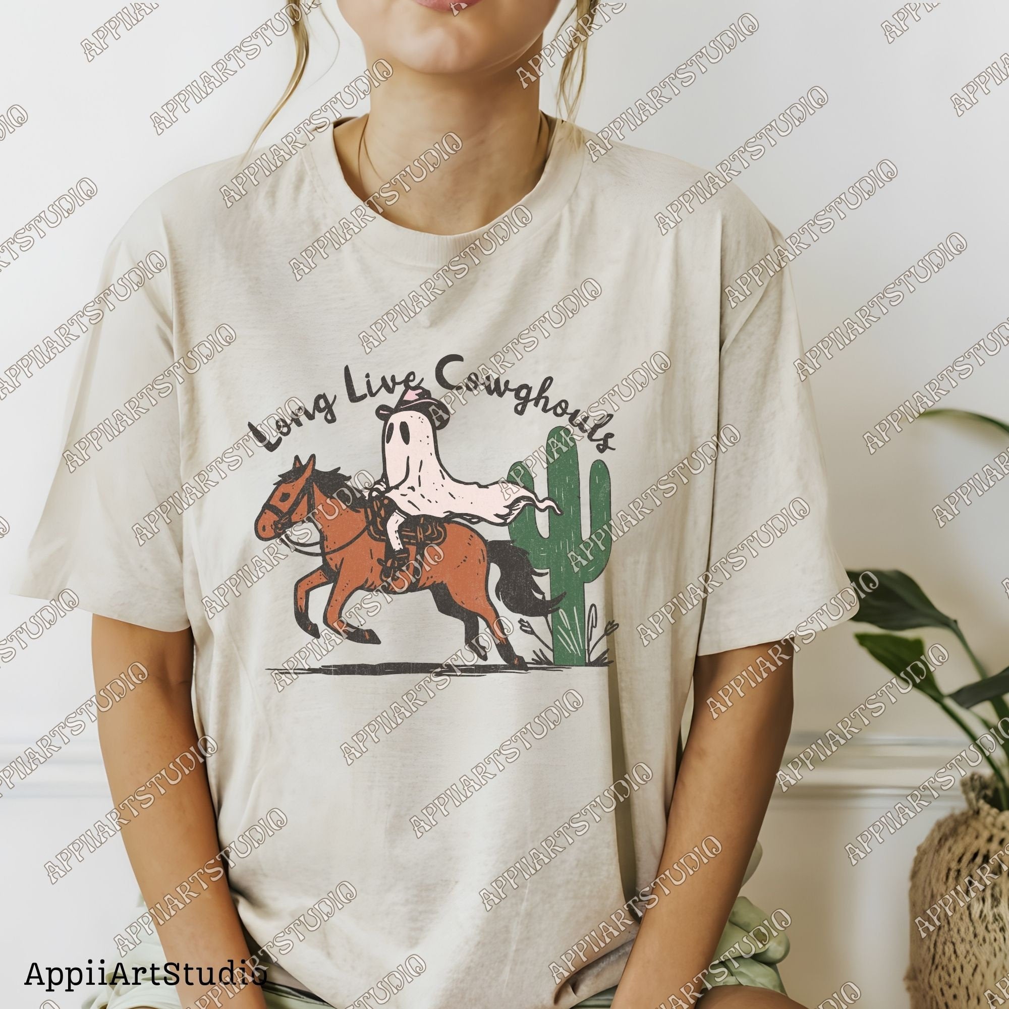 Long Live Cowghouls PNG, Western Halloween PNG, Western Ghost PNG, Cute Halloween Design, Retro Halloween, Shirt Design Png, Sublimation Png