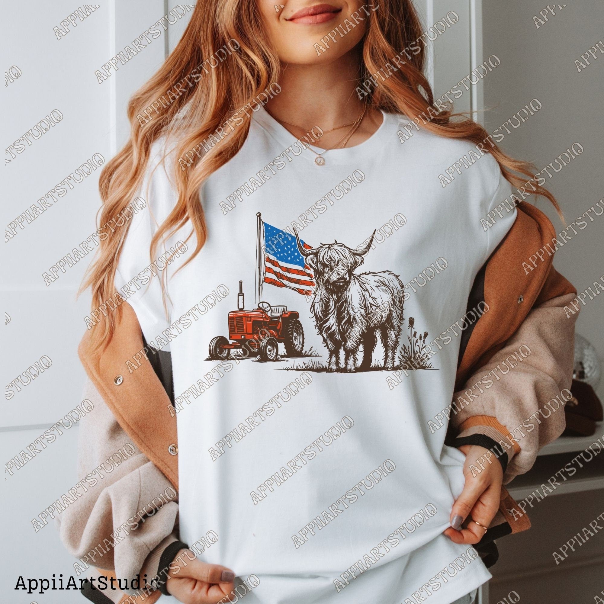 Western America Highland Cow png, America png, 4th Of july png, Western sublimation, American Flag Png, Usa png, America Designs, Freedom