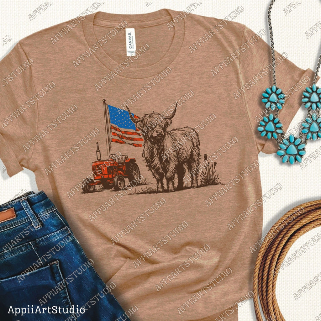 Western America Highland Cow png, America png, 4th Of july png, Western sublimation, American Flag Png, Usa png, America Designs, Freedom