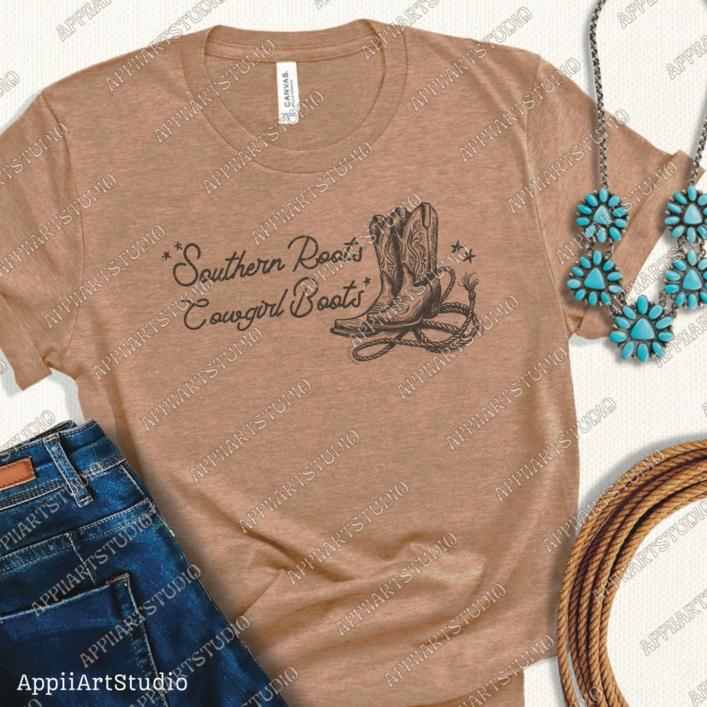Retro Cowgirl Png Vintage Boho Western Chic Women Silhouette Cowboy Illustration Png Dtf Digital File Download T-Shirt Transparent Graphic