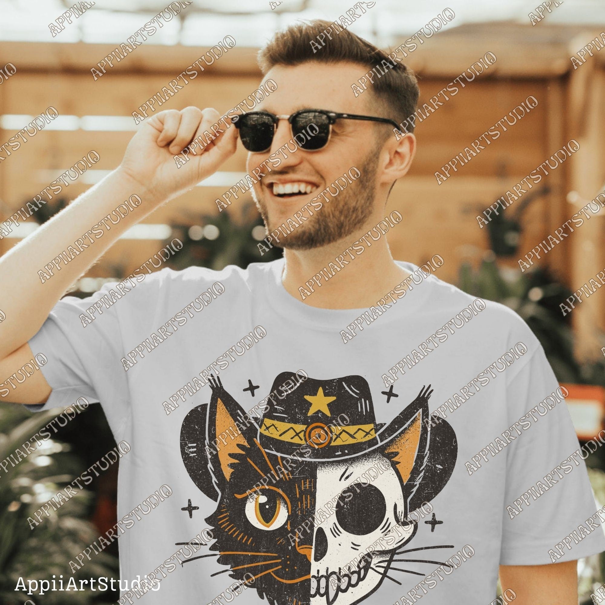 Black Cat Halloween Png, Ghost Cat Png, Halloween Png, Halloween Cat Shirt, Cowboy Cat Skull, Fall Png,Retro Halloween Png,Spooky Season Png