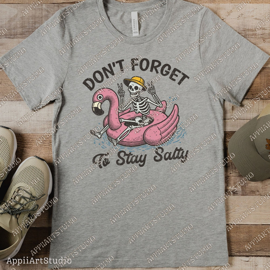 Don't Forget To Stay Salty Png, Salty Skeleton Png, Stay Salty Png, Beach Shirt, Funny Skeleton Beach Png, summertime western png