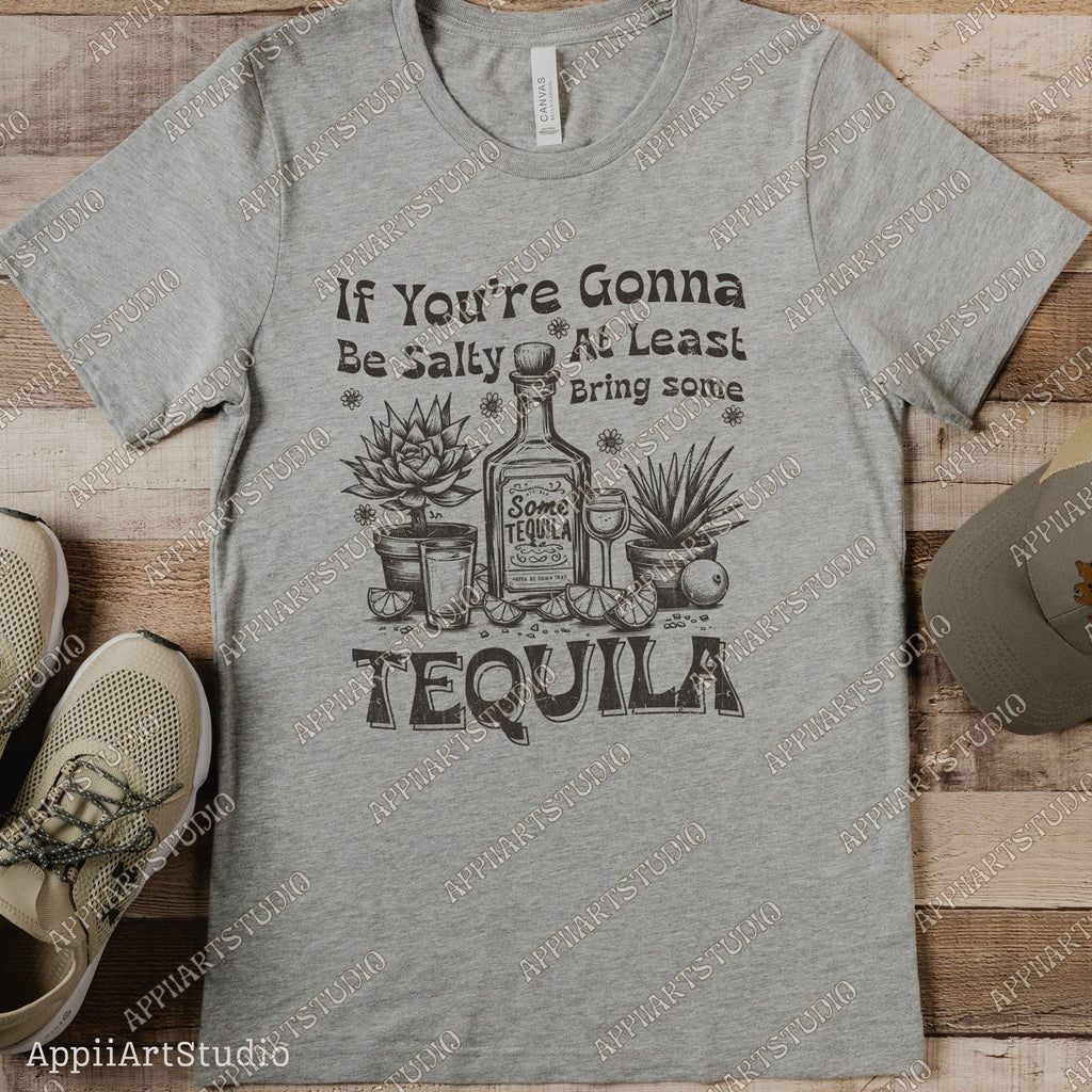 Funny Summer PNG If You're Gonna Be Salty At Least Bring The Tequila Png Summer vibe Png Adult Humor Png Retro Western Summer SUBLIMATION