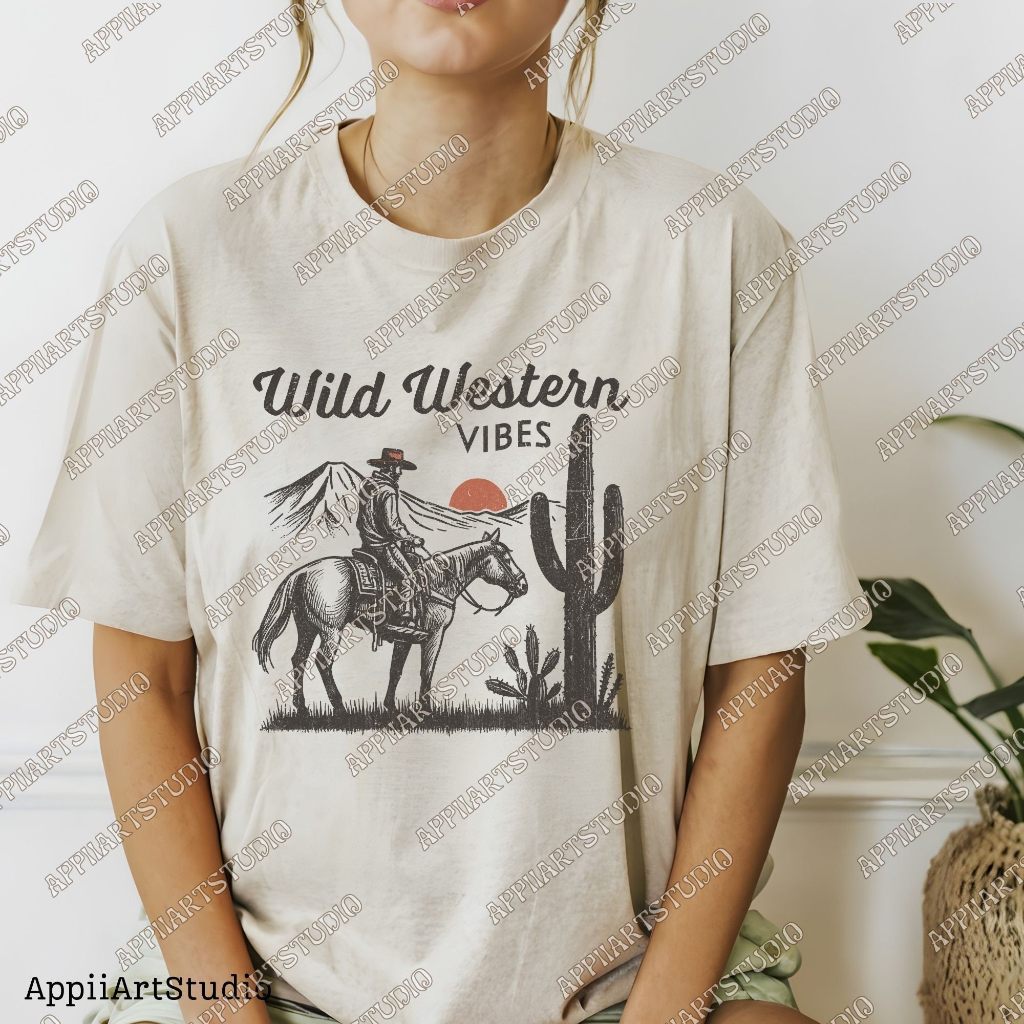 Wild Western Vibes Png, Western Cowboy Design PNG, Western PNG, Vintage Style PNG, Western Design, Desert Western Png, Sublimation Design
