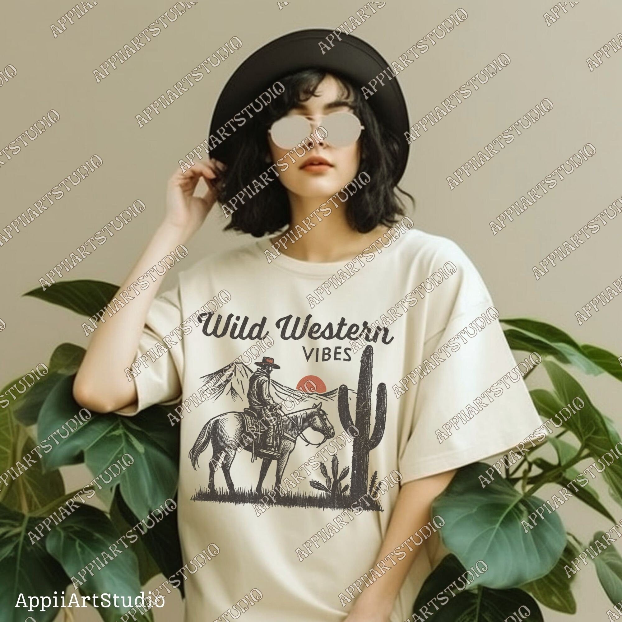 Wild Western Vibes Png, Western Cowboy Design PNG, Western PNG, Vintage Style PNG, Western Design, Desert Western Png, Sublimation Design