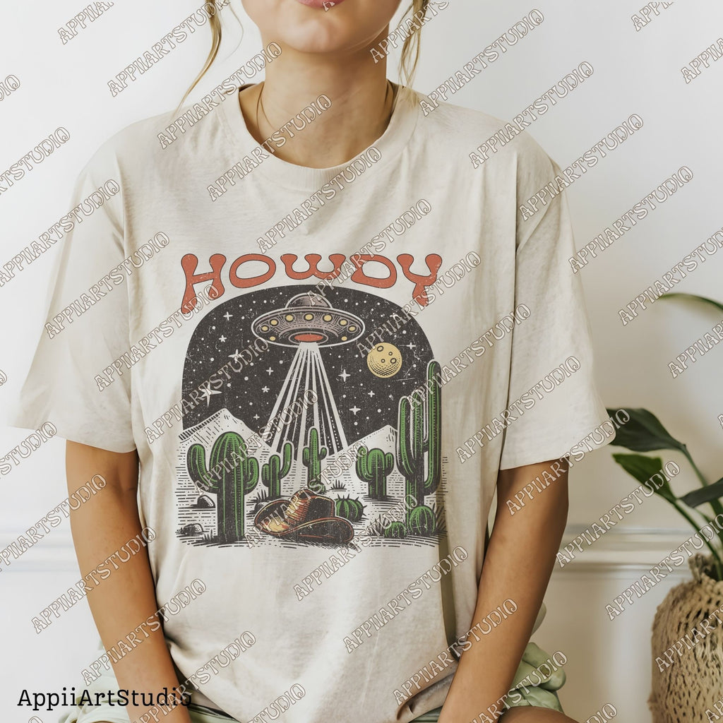 Howdy png, Western Png, Western UFO Png, Cowgirl Png, Sublimation Png, Instant Download, Western Sublimation Download, Rodeo Cowboy Png